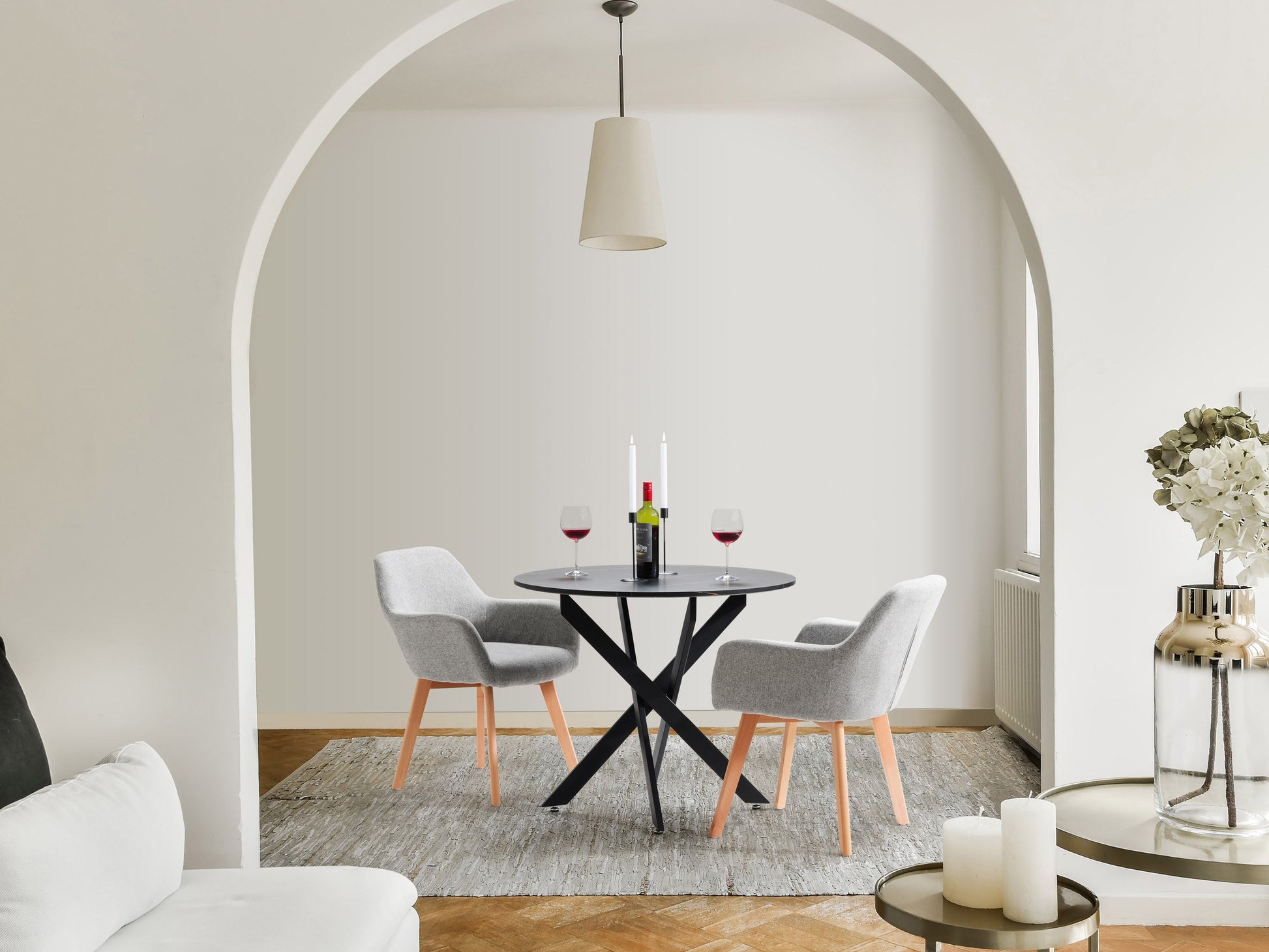 light grey Dining Chairs, Set of 2 Aaliyah Collection lifestyle scene by CorLiving#color_light-grey