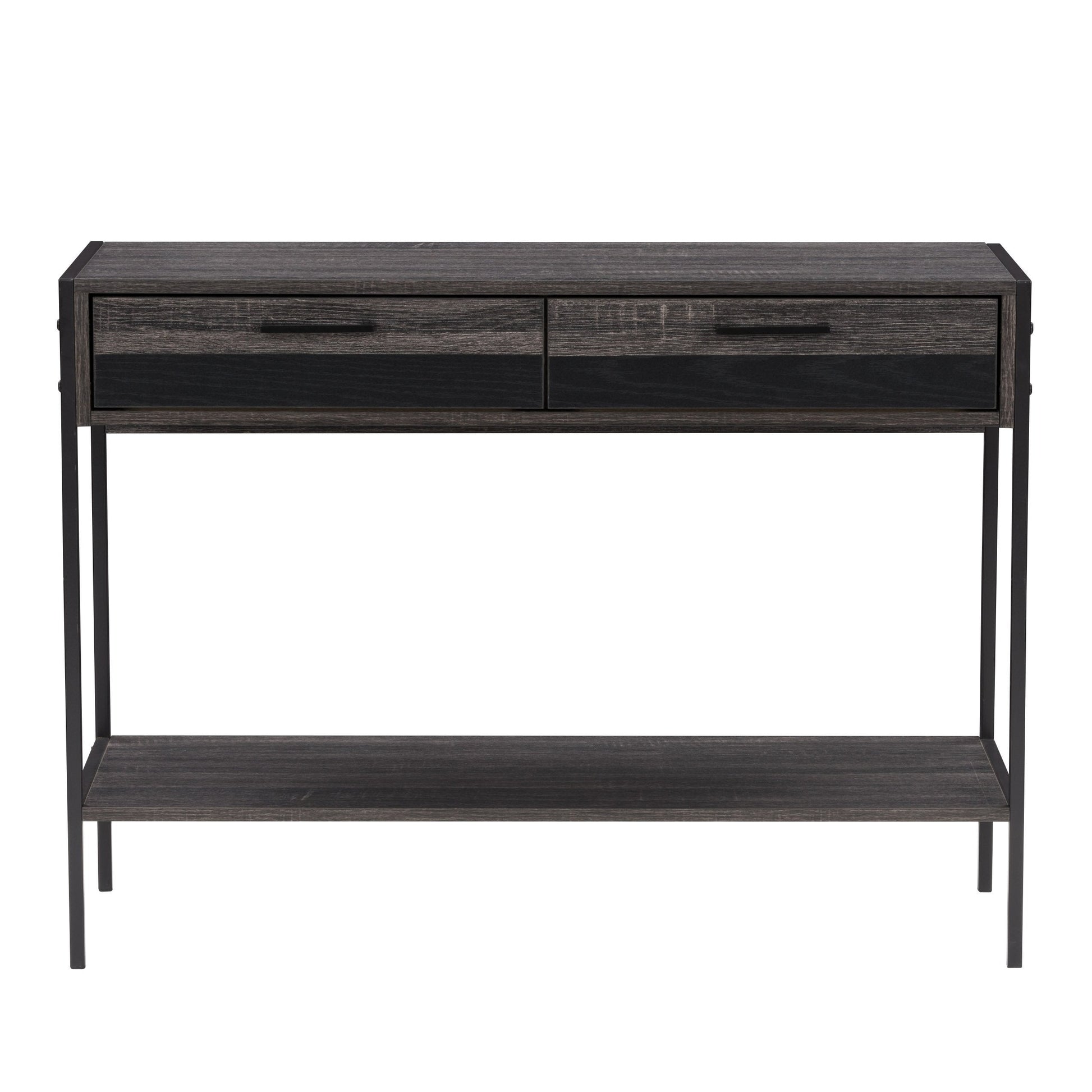 distressed carbon grey black duotone Farmhouse Console Table Joliet Collection product image by CorLiving#color_distressed-carbon-grey-black-duotone