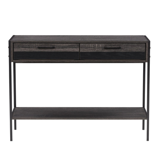 distressed carbon grey black duotone Farmhouse Console Table Joliet Collection product image by CorLiving#color_distressed-carbon-grey-black-duotone