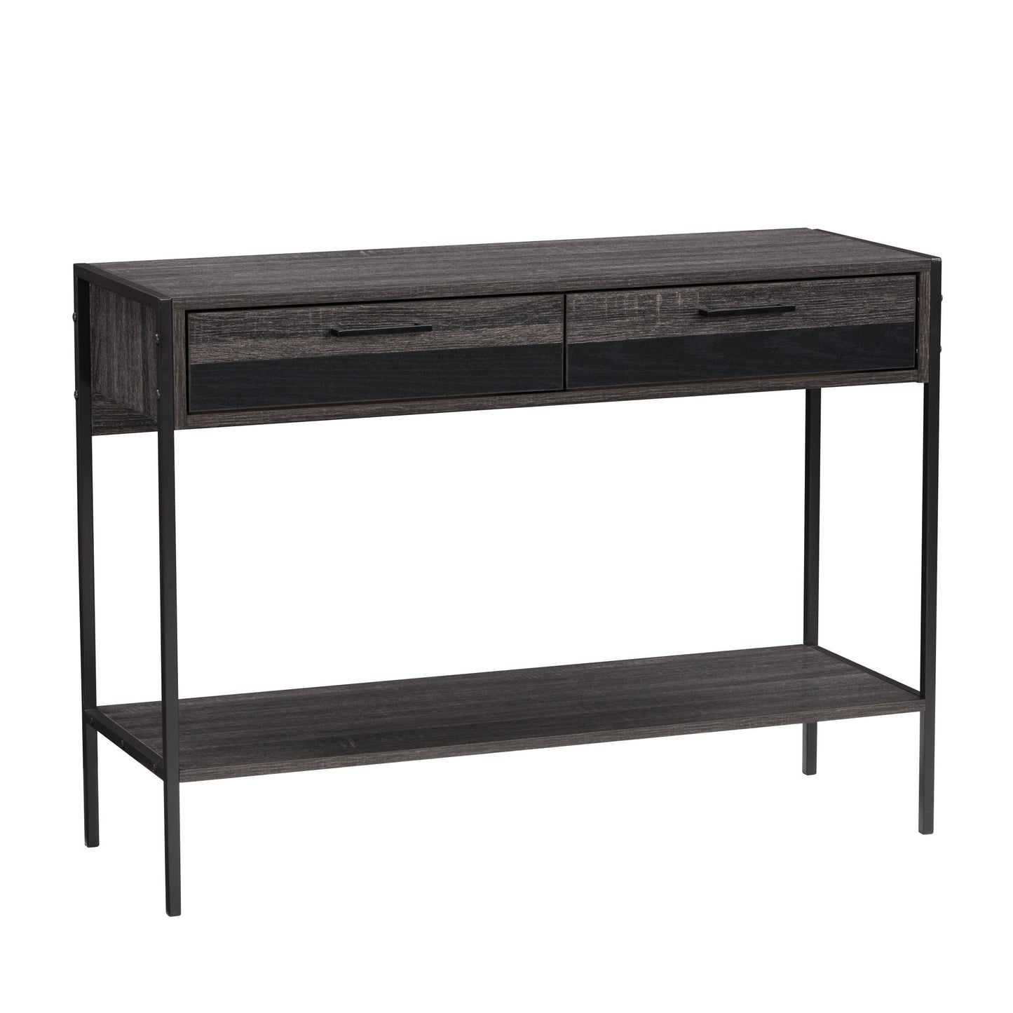 distressed carbon grey black duotone Farmhouse Console Table Joliet Collection product image by CorLiving#color_distressed-carbon-grey-black-duotone