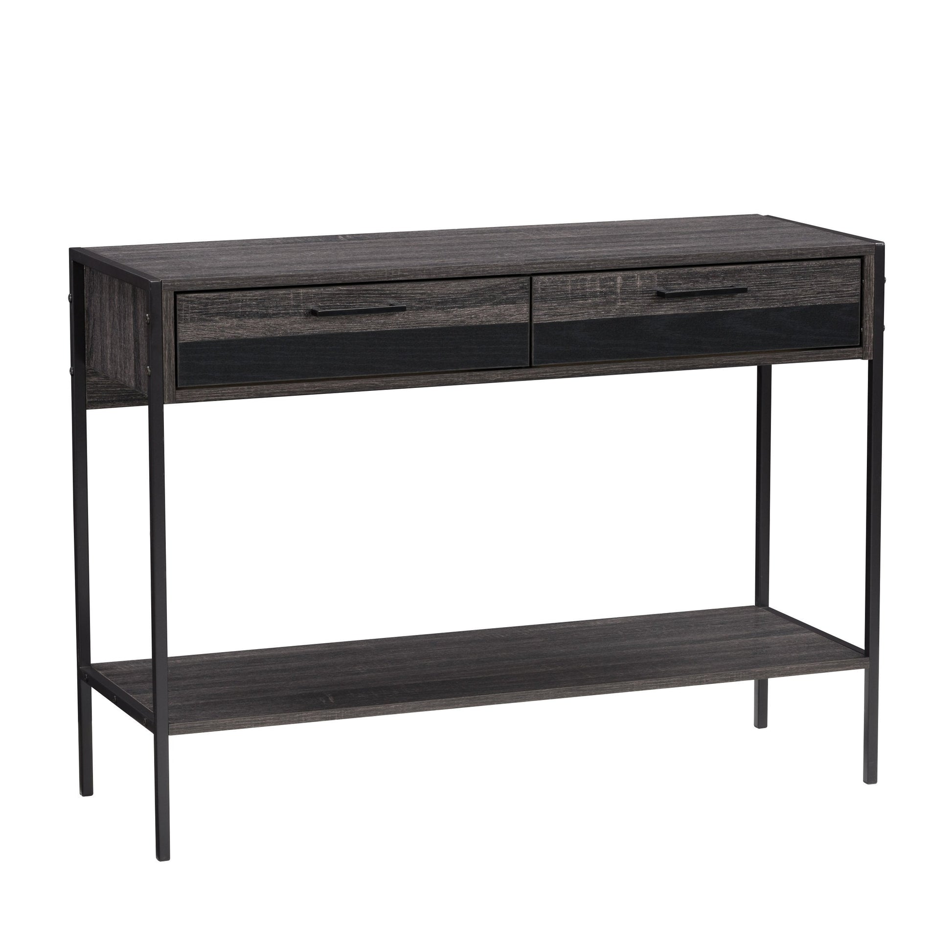 distressed carbon grey black duotone Farmhouse Console Table Joliet Collection product image by CorLiving#color_distressed-carbon-grey-black-duotone