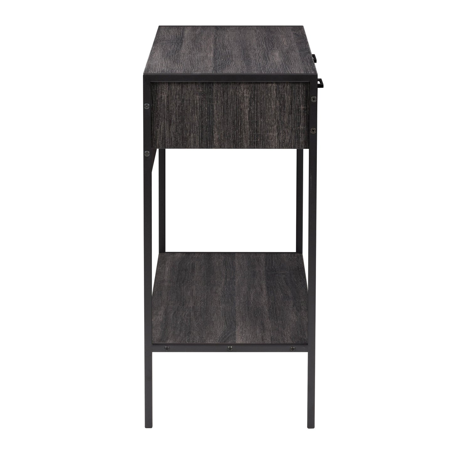 distressed carbon grey black duotone Farmhouse Console Table Joliet Collection product image by CorLiving#color_distressed-carbon-grey-black-duotone