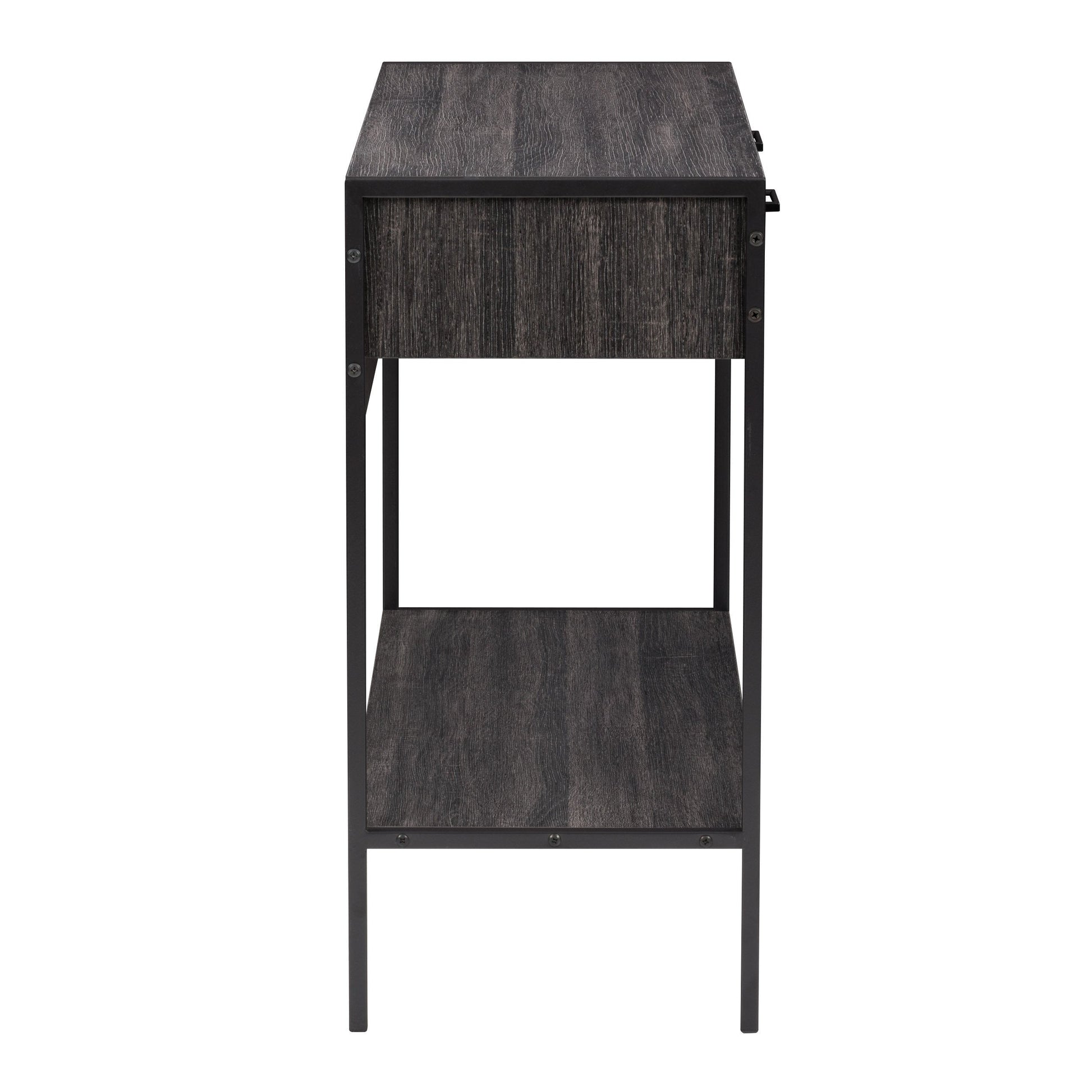 distressed carbon grey black duotone Farmhouse Console Table Joliet Collection product image by CorLiving#color_distressed-carbon-grey-black-duotone