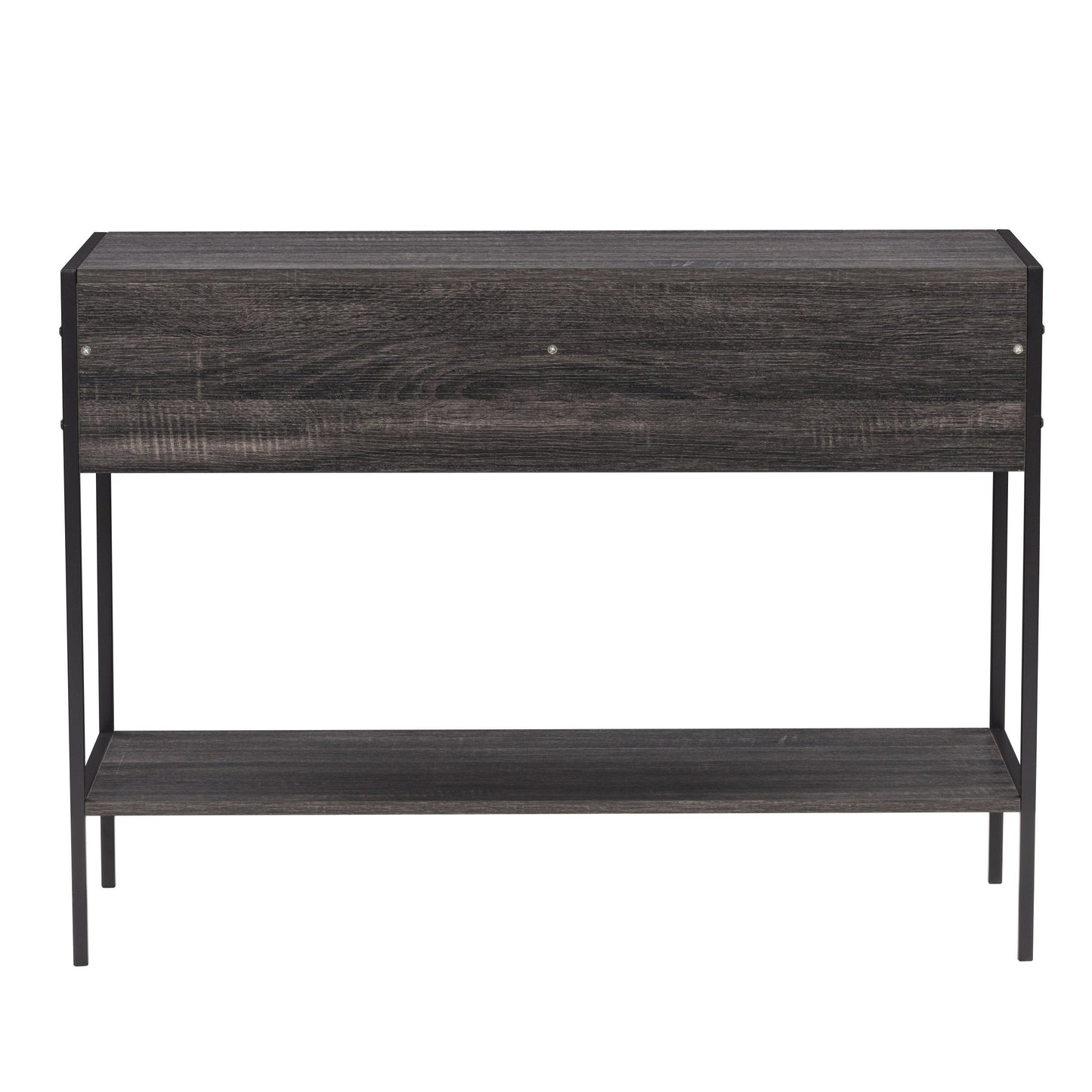 distressed carbon grey black duotone Farmhouse Console Table Joliet Collection product image by CorLiving#color_distressed-carbon-grey-black-duotone
