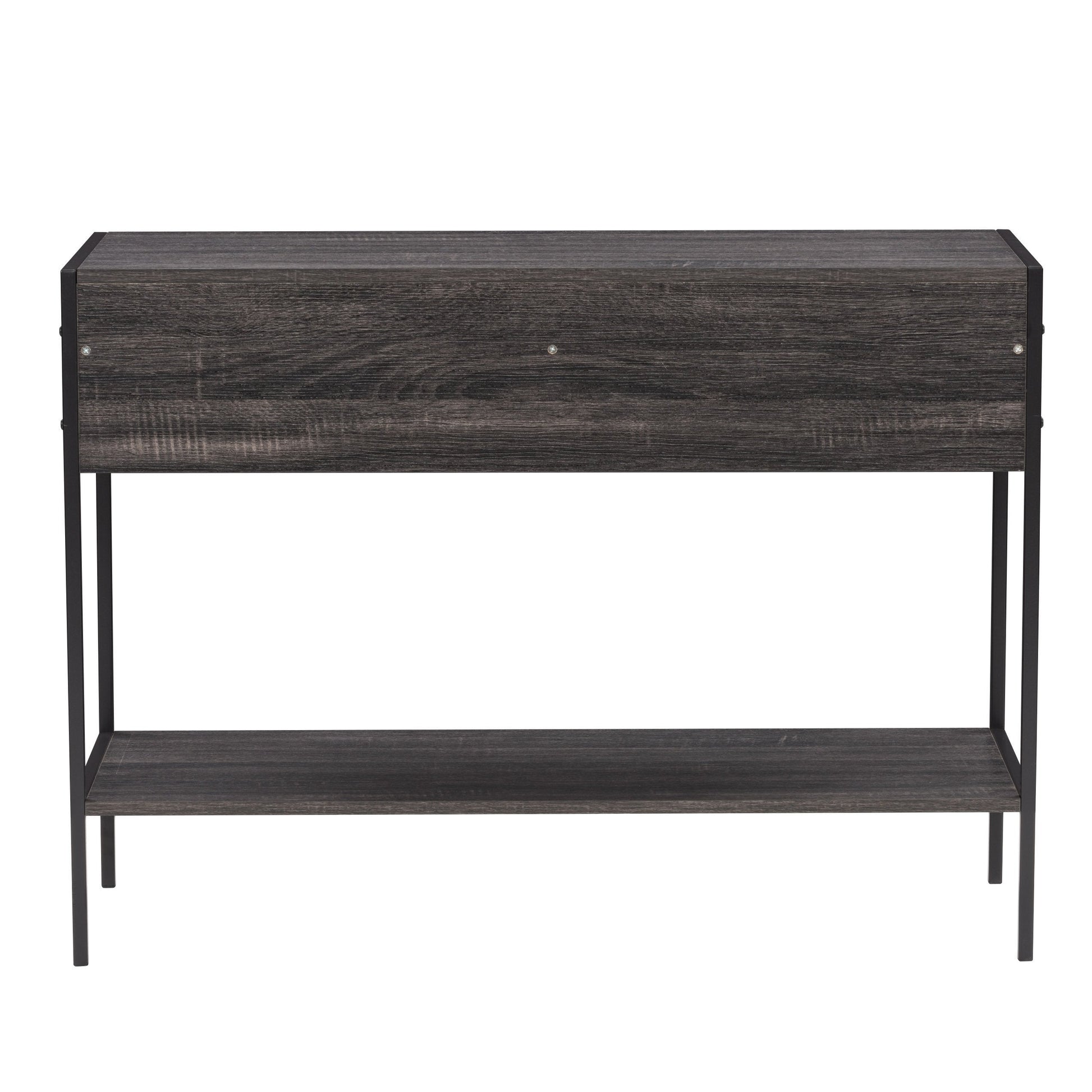 distressed carbon grey black duotone Farmhouse Console Table Joliet Collection product image by CorLiving#color_distressed-carbon-grey-black-duotone