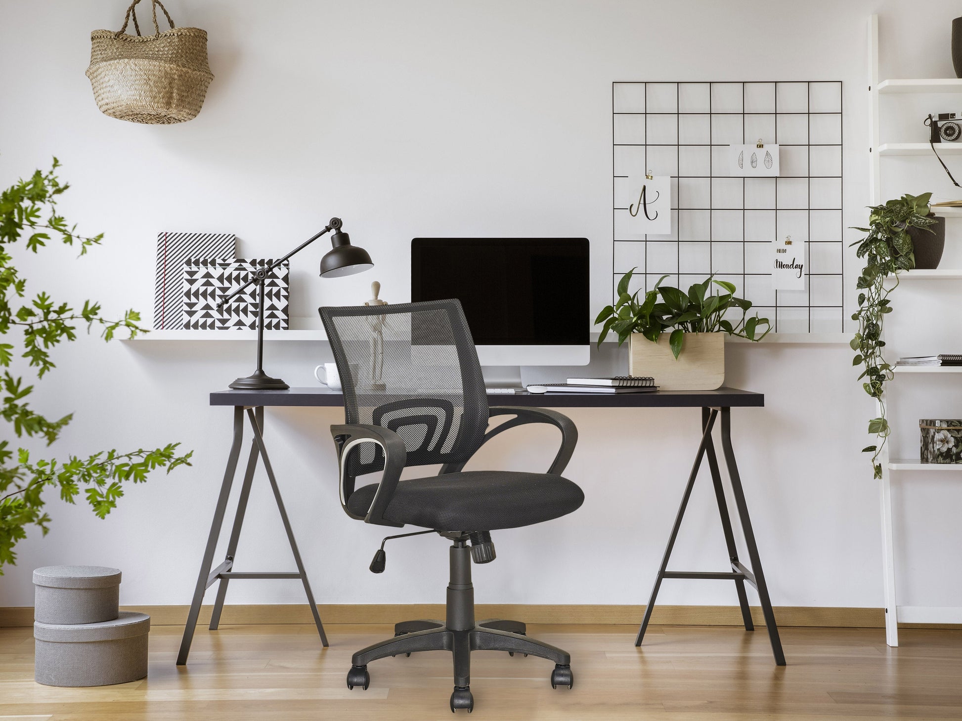 black Mesh Back Office Chair Jaxon Collection lifestyle scene by CorLiving#color_black