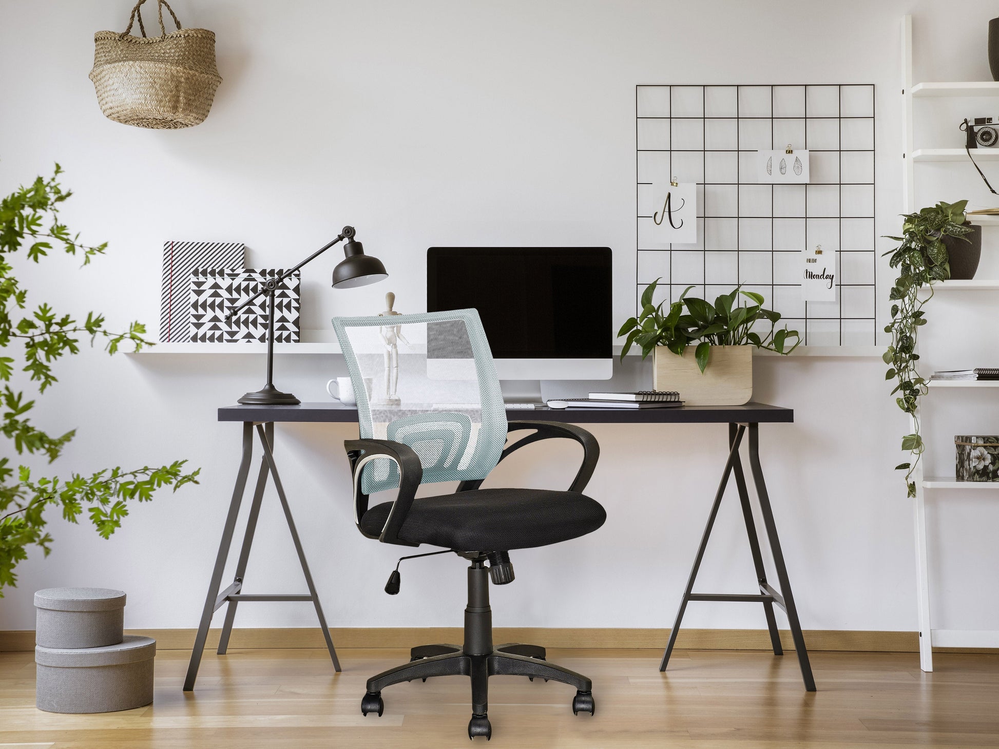 white Mesh Back Office Chair Jaxon Collection lifestyle scene by CorLiving#color_white
