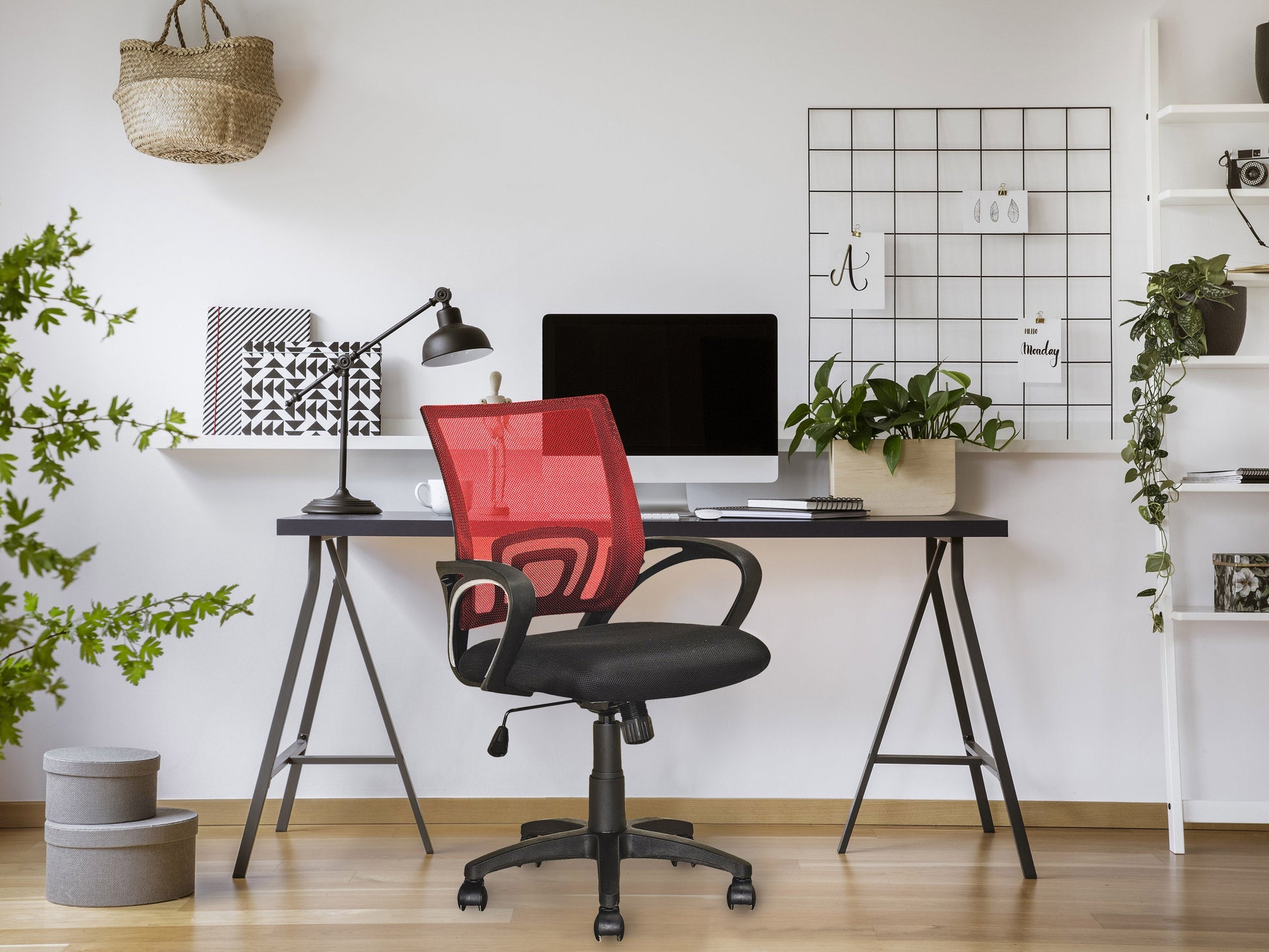 red Mesh Back Office Chair Jaxon Collection lifestyle scene by CorLiving#color_red