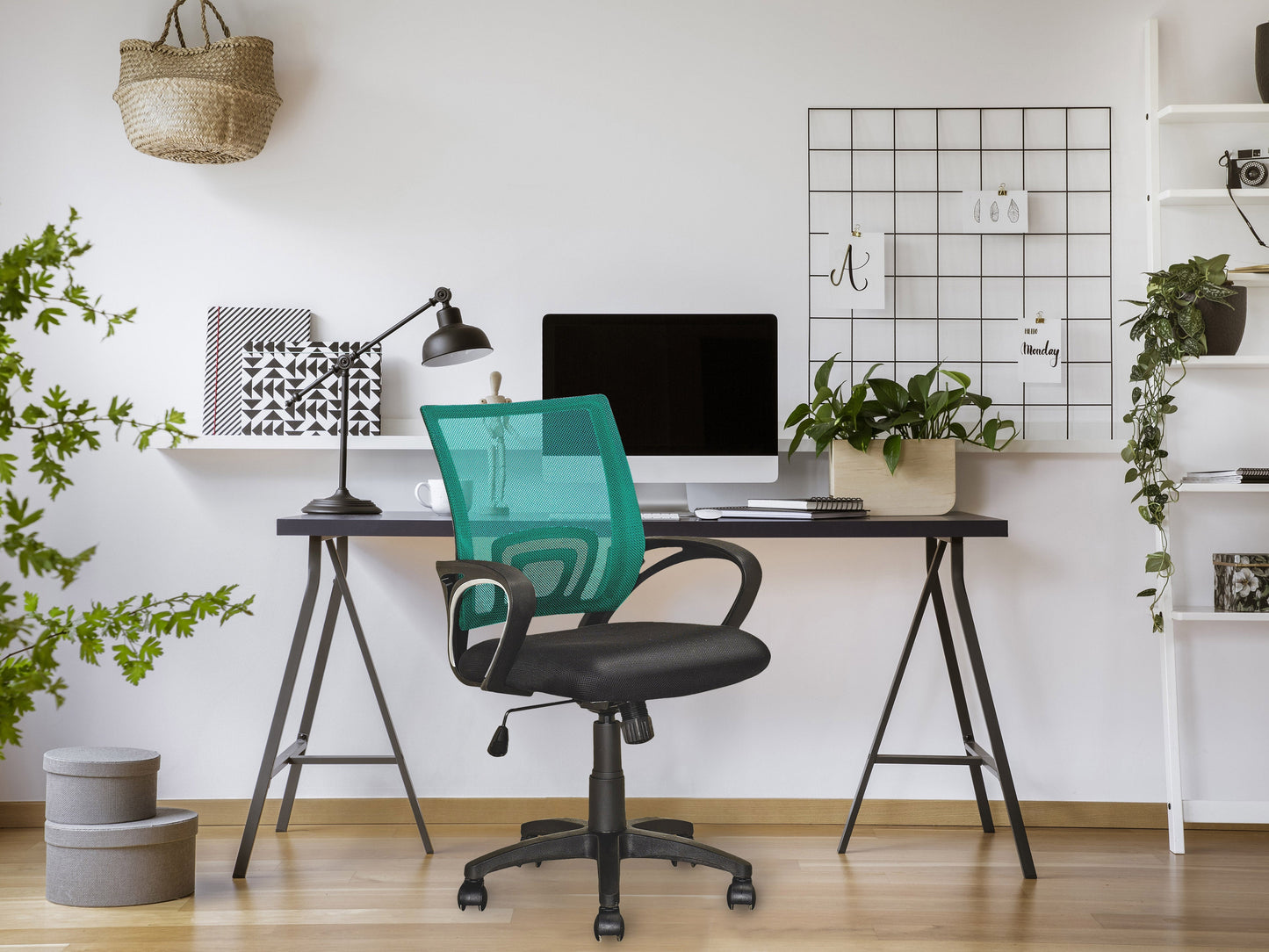 teal Mesh Back Office Chair Jaxon Collection lifestyle scene by CorLiving#color_teal