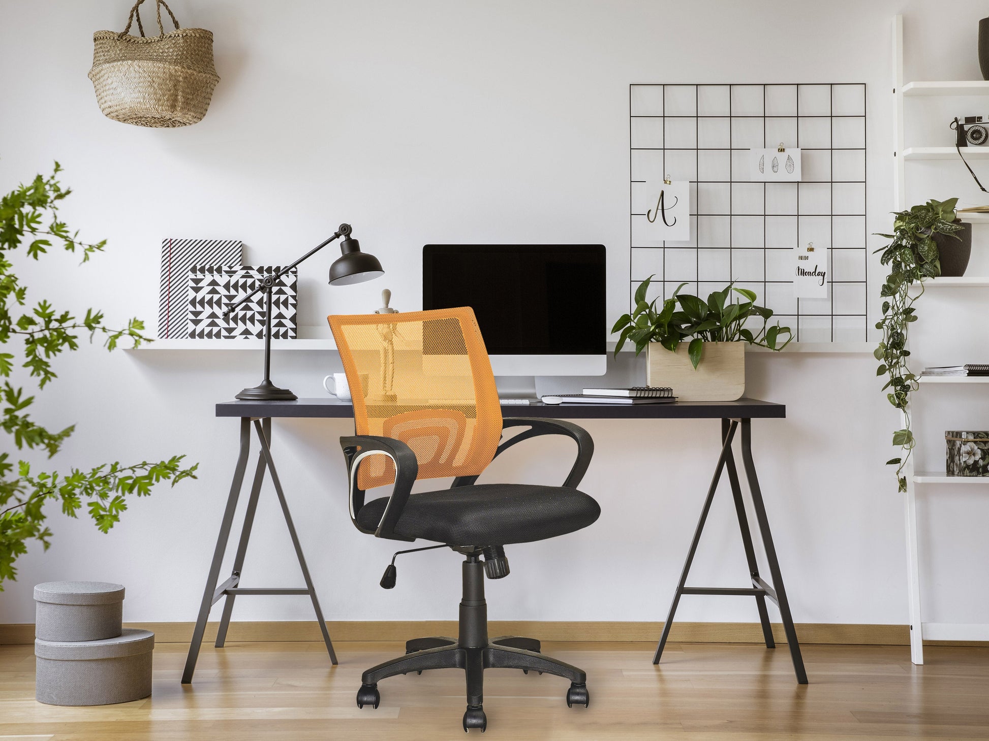 orange Mesh Back Office Chair Jaxon Collection lifestyle scene by CorLiving#color_orange