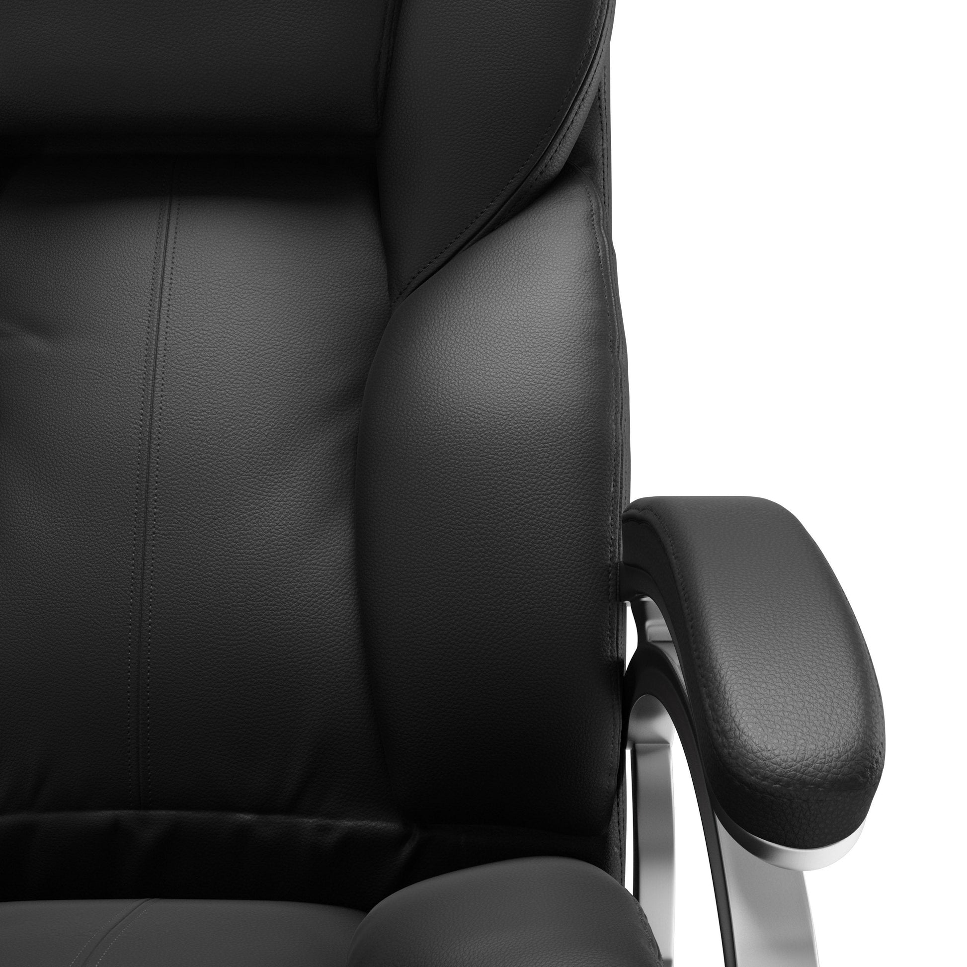 black Executive Office Chair Leon Collection detail image by CorLiving#color_black