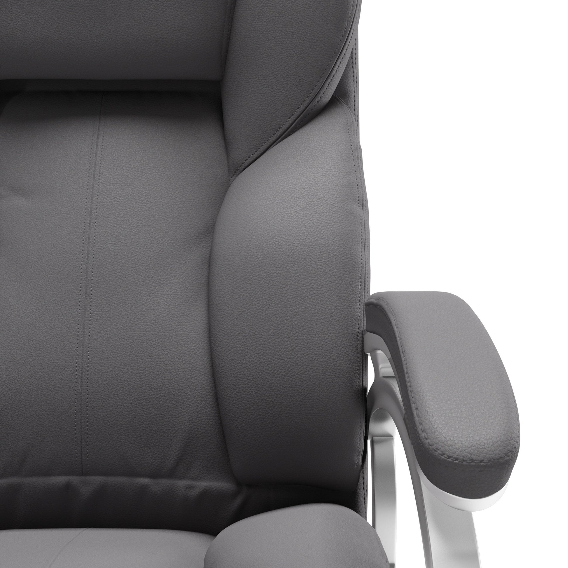 steel grey Executive Office Chair Leon Collection detail image by CorLiving#color_steel-grey