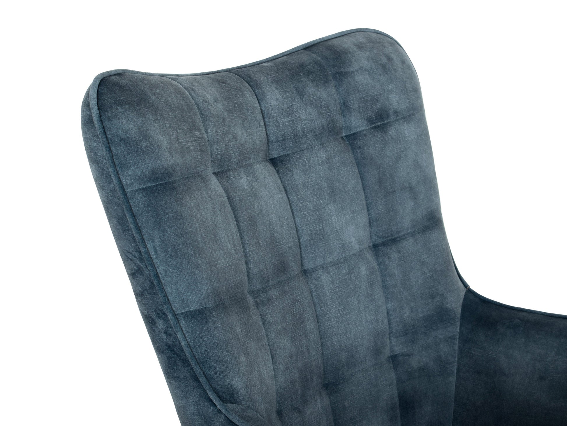 teal Velvet Accent Chair with Stool Charlotte Collection detail image by CorLiving#color_charlotte-dark-teal