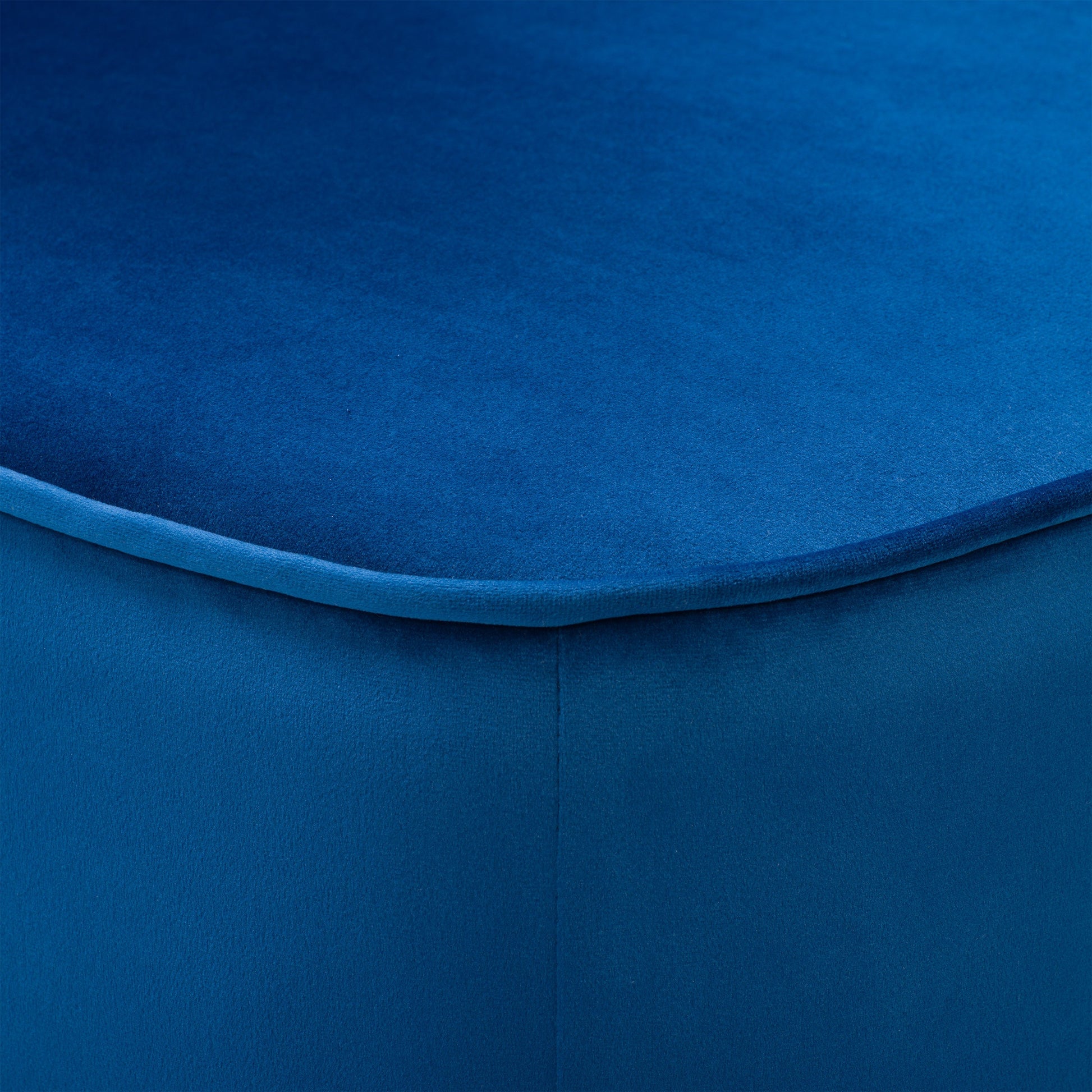 blue Velvet Accent Chair with pouf Lynwood Collection detail image by CorLiving#color_blue