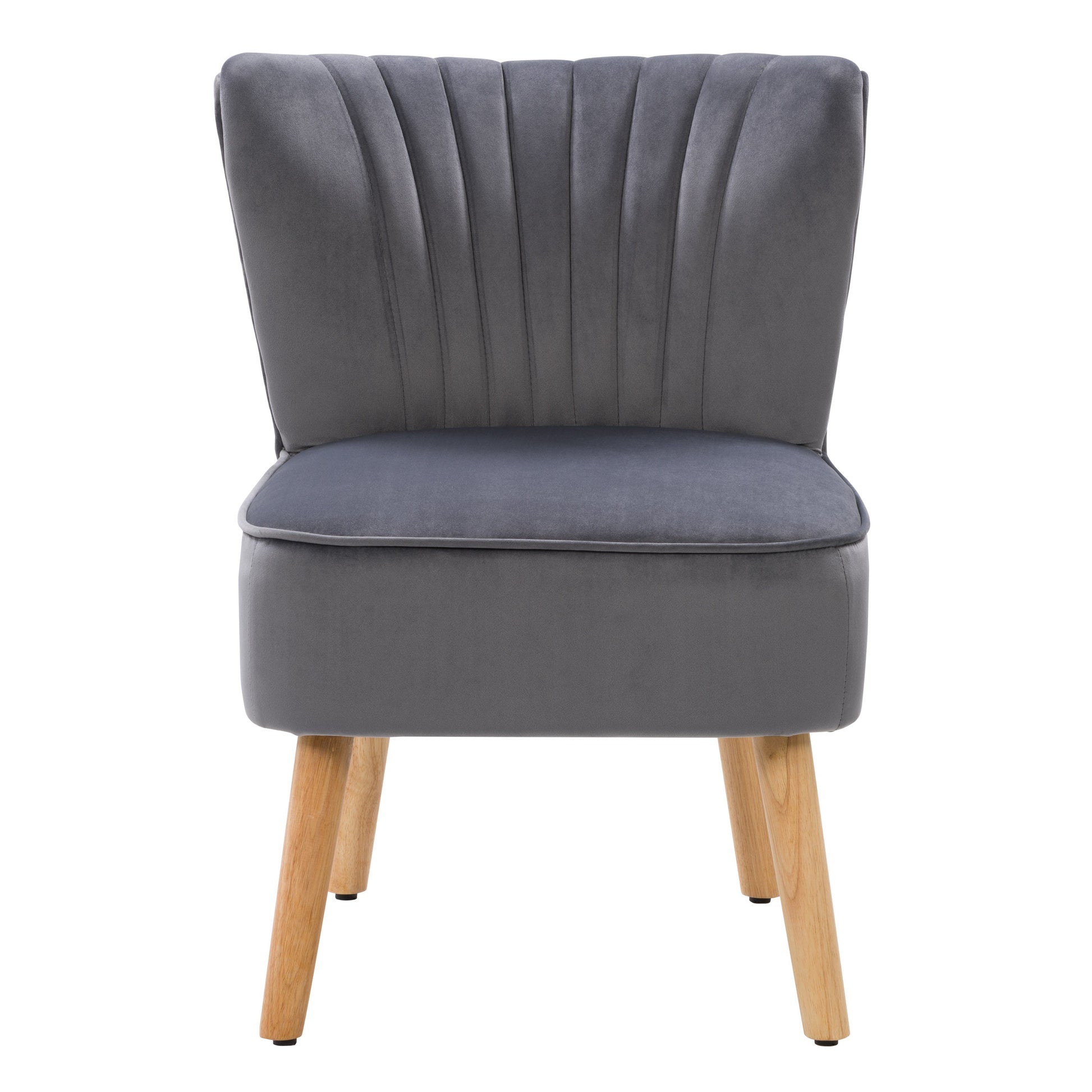 grey Velvet Accent Chair Lynwood Collection product image by CorLiving#color_grey