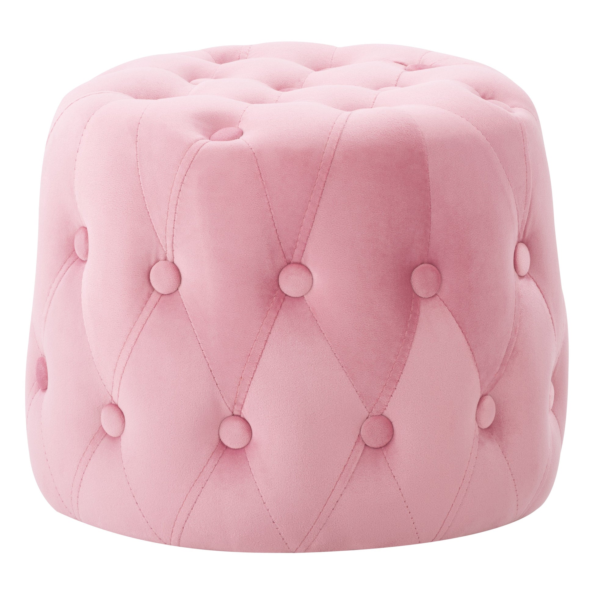 pink Velvet Accent Chair with pouf Lynwood Collection product image by CorLiving#color_pink