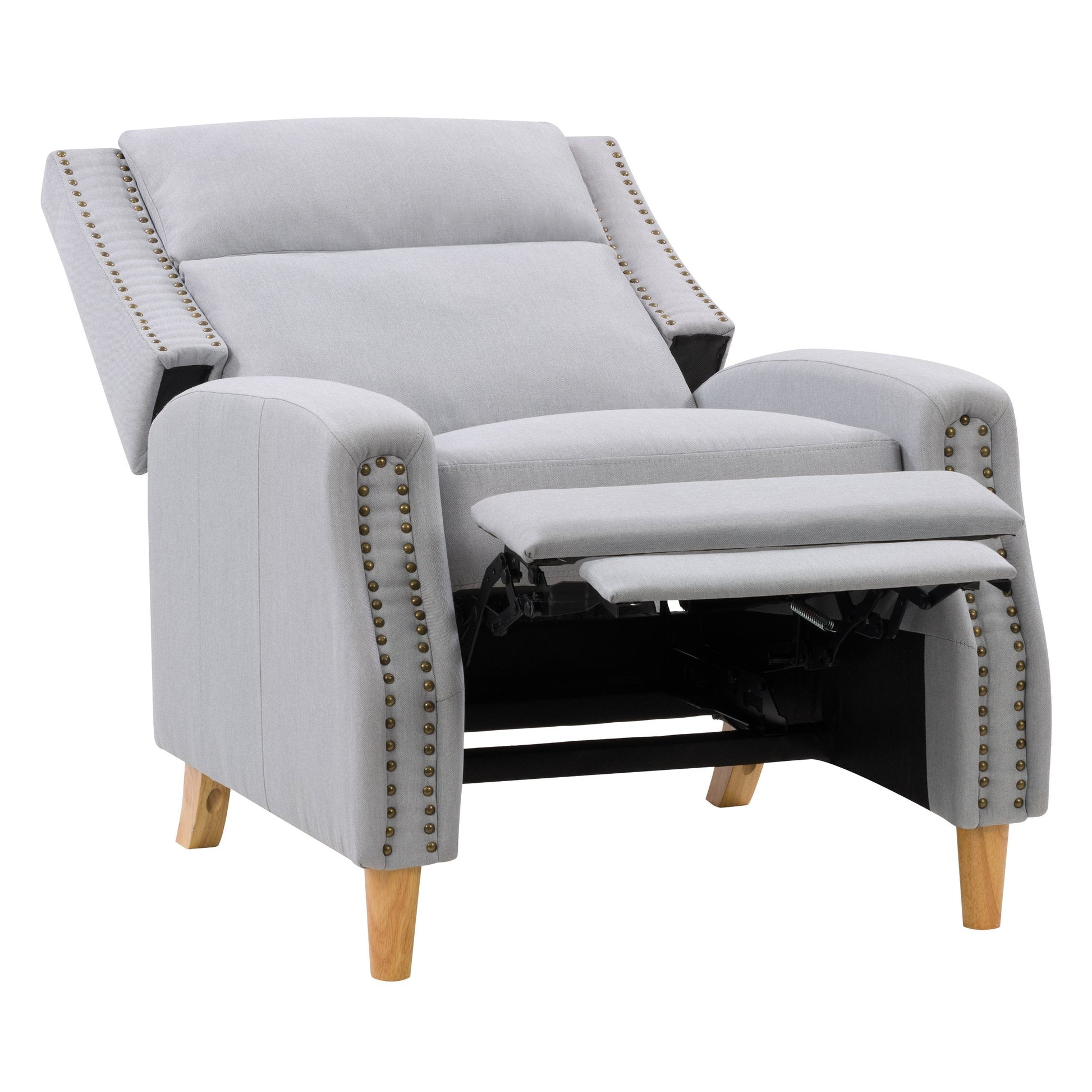 light grey Reclining Accent Chair Lynwood Collection product image by CorLiving#color_light-grey