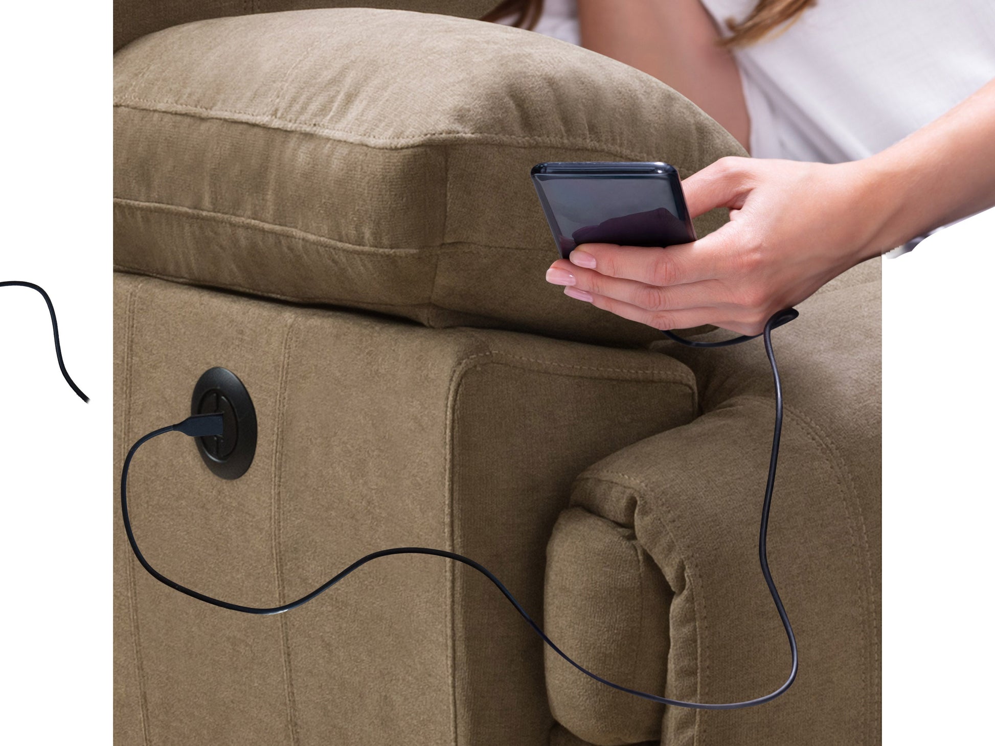 brown Power Reclining Loveseat Sofa Lea collection detail image by CorLiving#color_brown