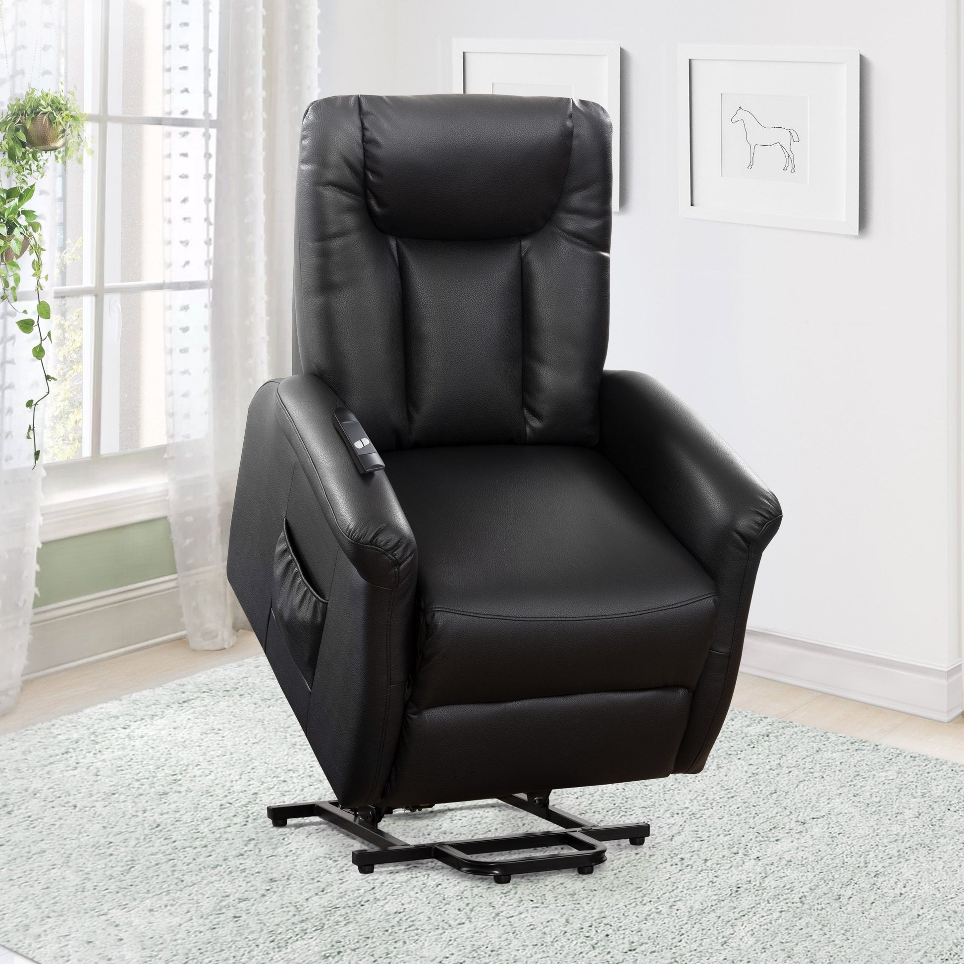 black Power Lift Assist Recliner Arlington Collection lifestyle scene by CorLiving#color_black