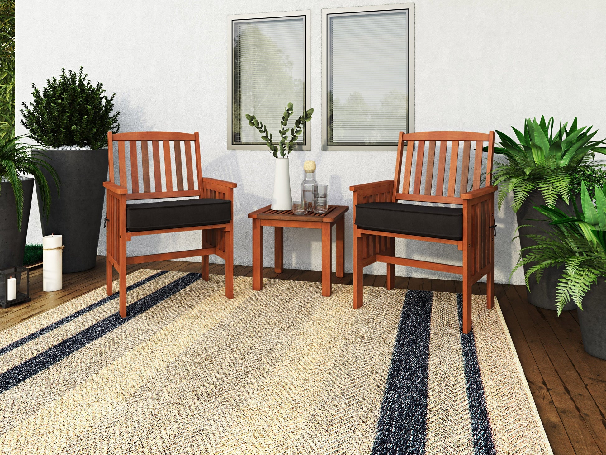 Miramar Brown 3 Piece Patio Set Miramar Collection lifestyle scene by CorLiving#color_miramar-brown