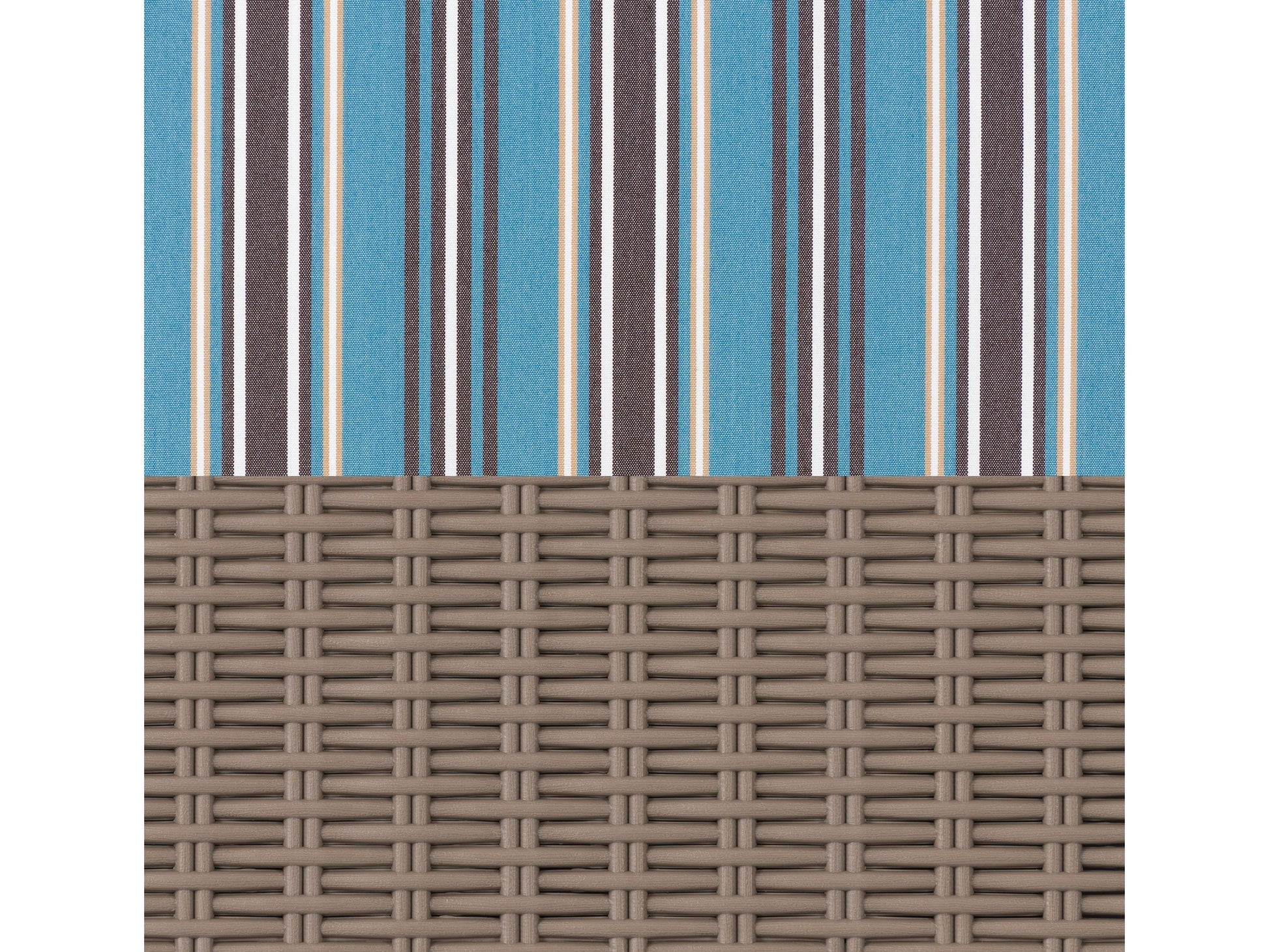blue stripe Patio Recliner and Ottoman Set, 5pc Lake Front Collection detail image by CorLiving#color_blue-stripe
