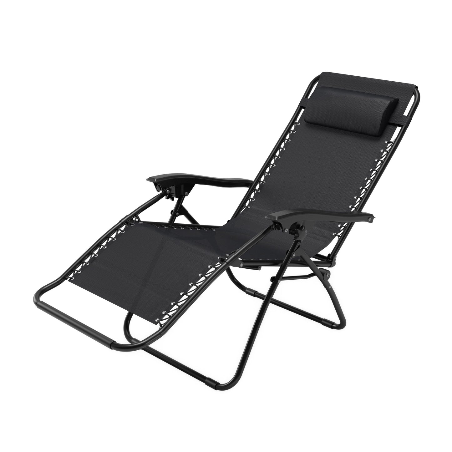 black Folding Lounge Chair Riverside Collection product image by CorLiving#color_black