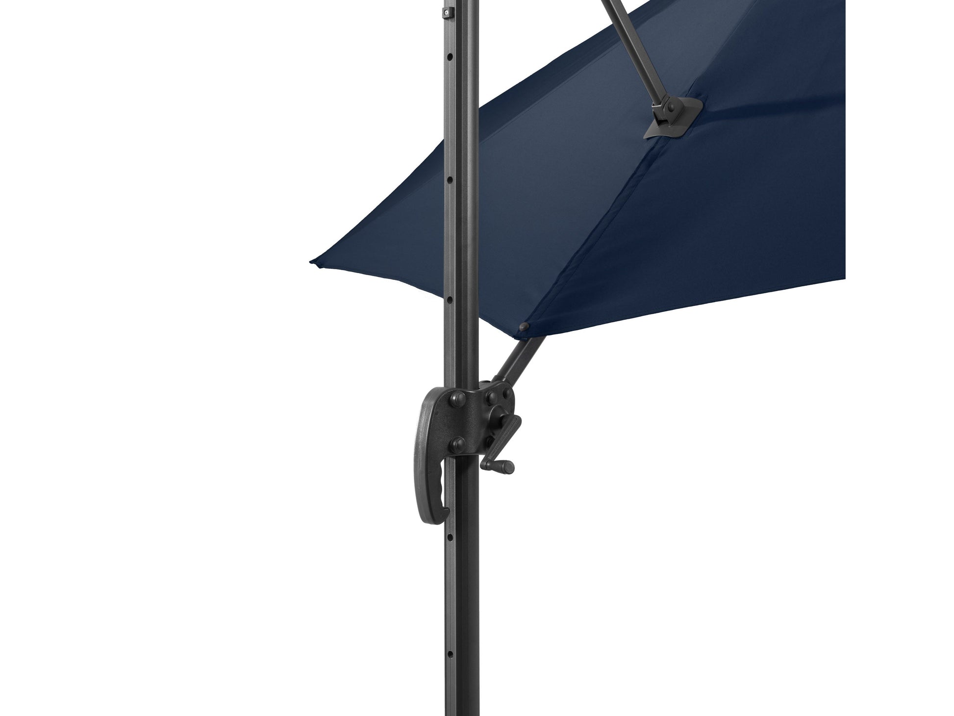 navy blue offset patio umbrella, 360 degree 100 Series detail image CorLiving#color_navy-blue