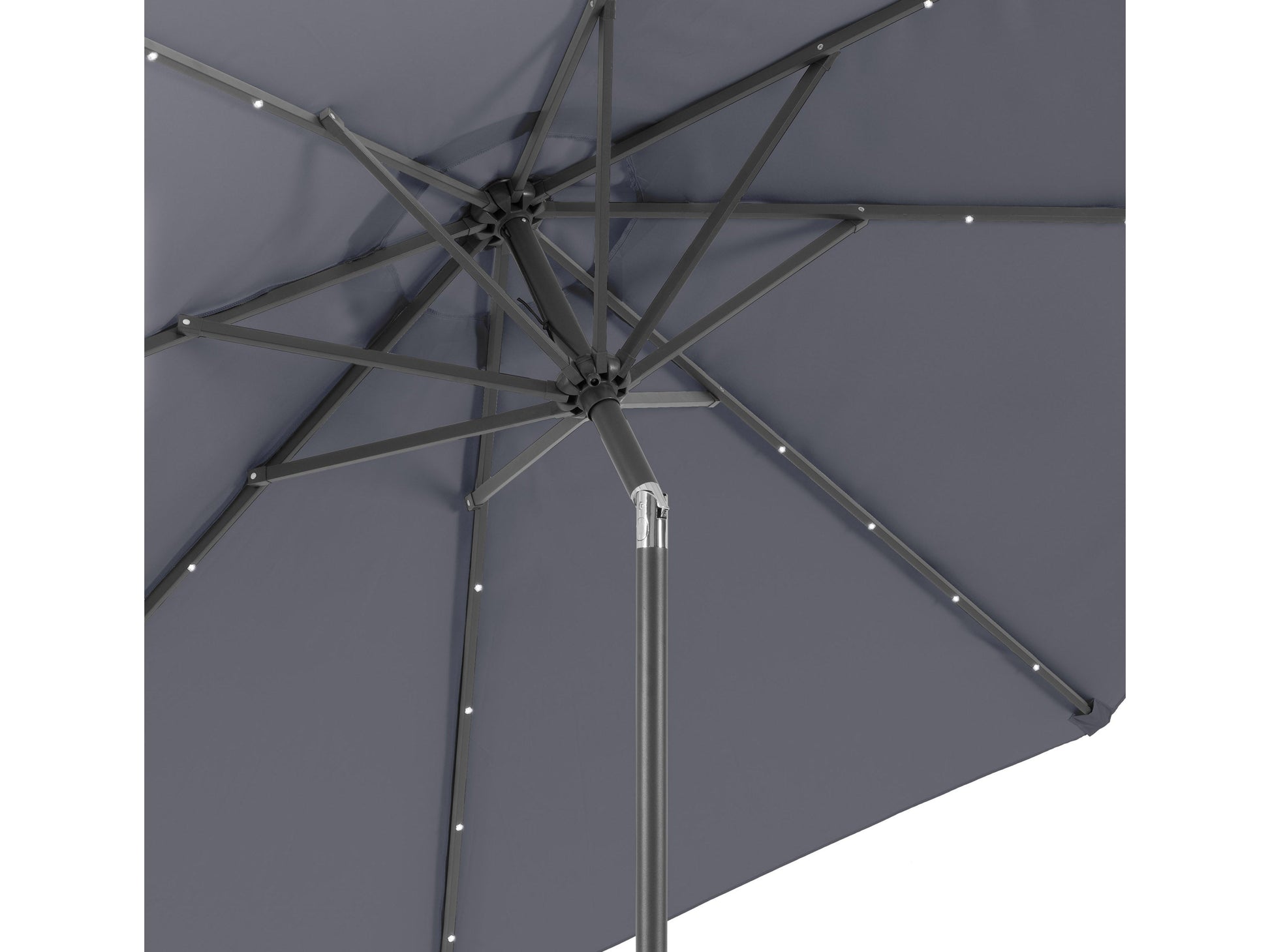 grey led umbrella, tilting Skylight Collection detail image CorLiving#color_grey