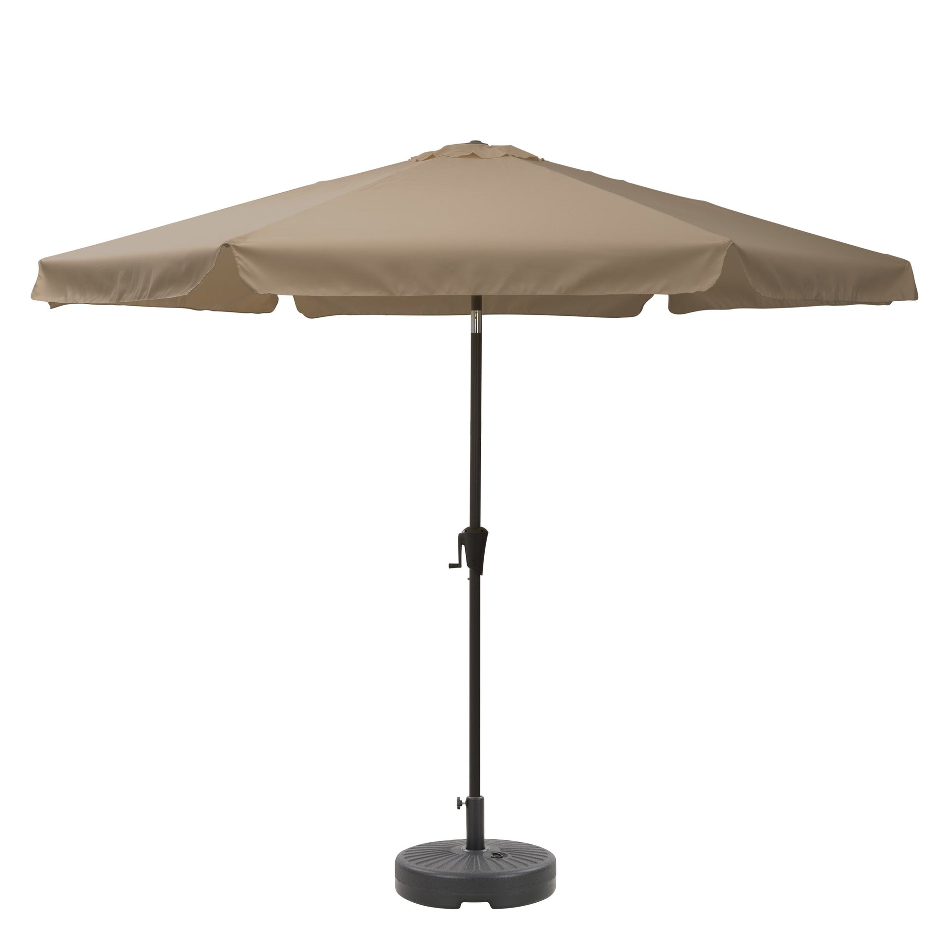 sandy brown 10ft patio umbrella, round tilting with base 200 Series product image CorLiving#color_sandy-brown