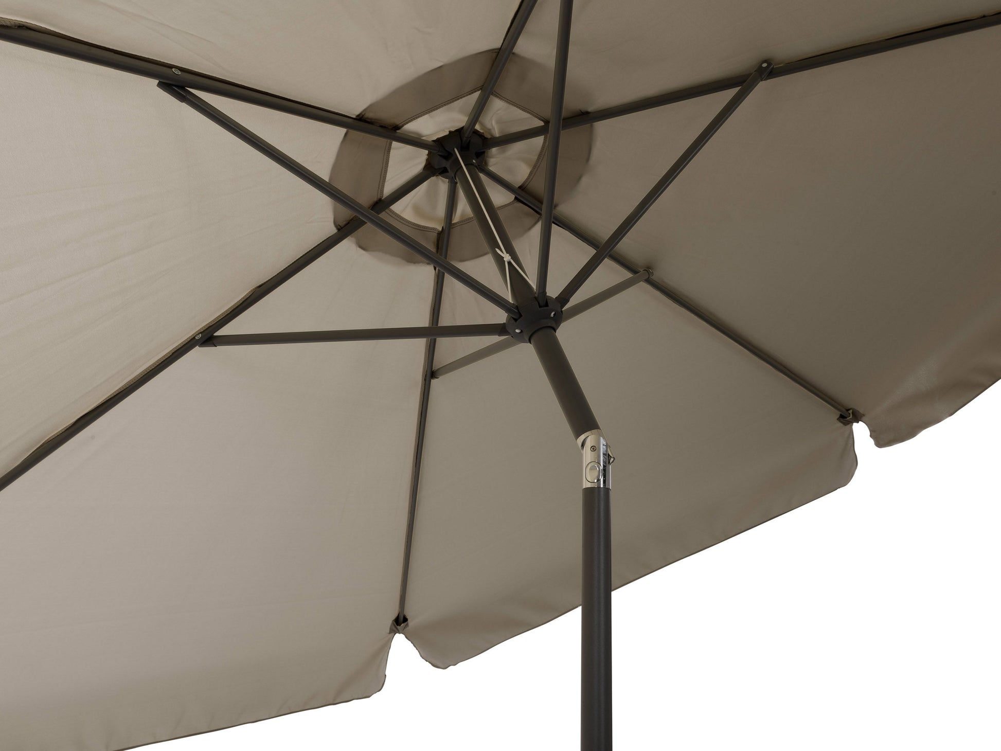 sandy grey 10ft patio umbrella, round tilting 200 Series detail image CorLiving#color_sandy-grey