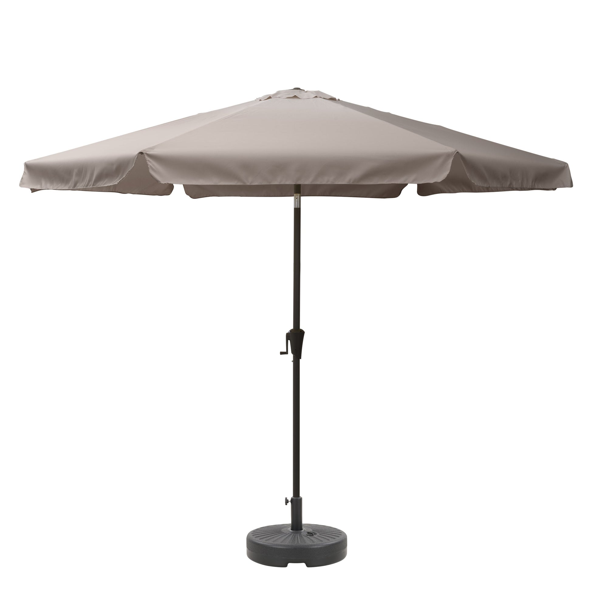 sand grey 10ft patio umbrella, round tilting with base 200 Series product image CorLiving#color_sand-grey