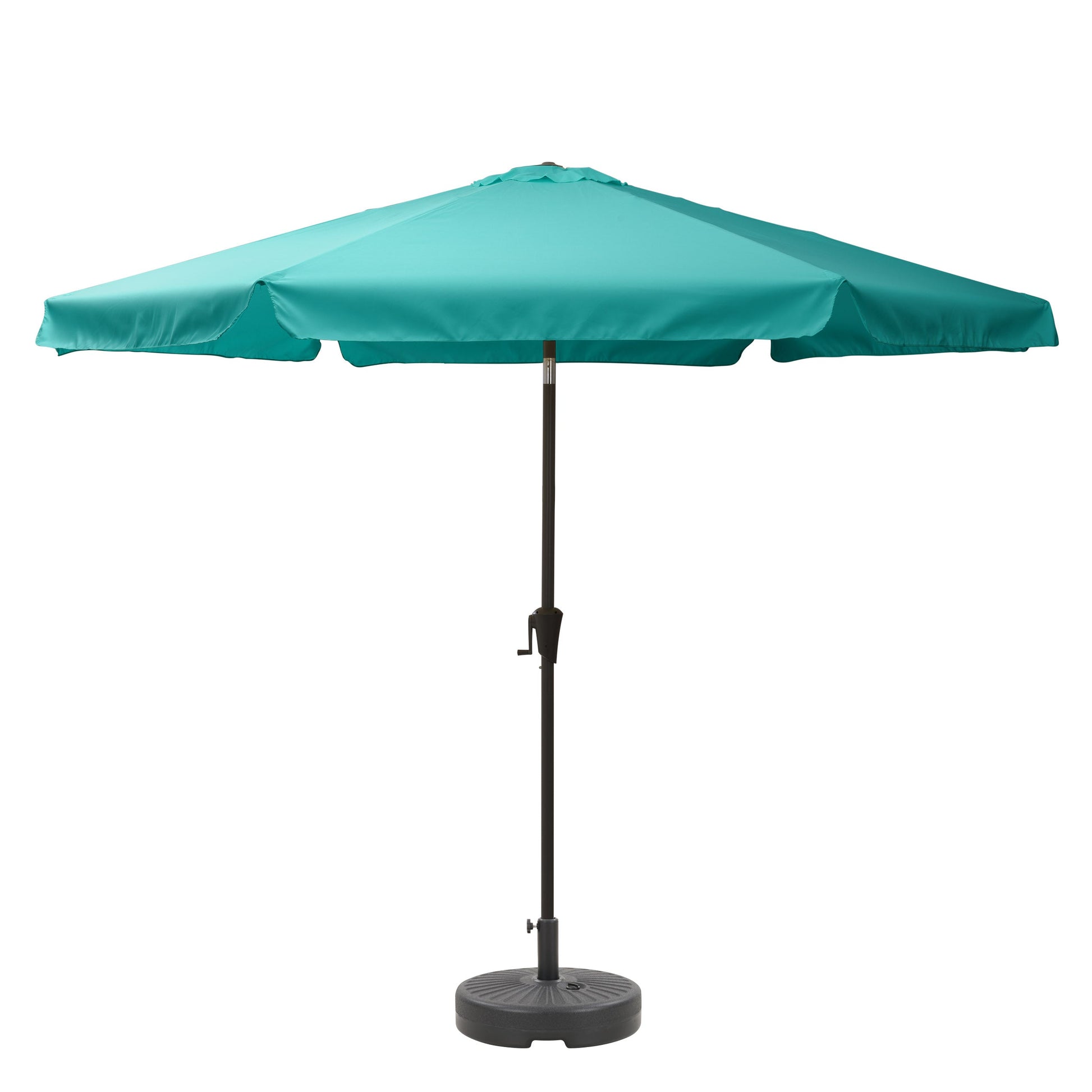 turquoise blue 10ft patio umbrella, round tilting with base 200 Series product image CorLiving#color_turquoise-blue