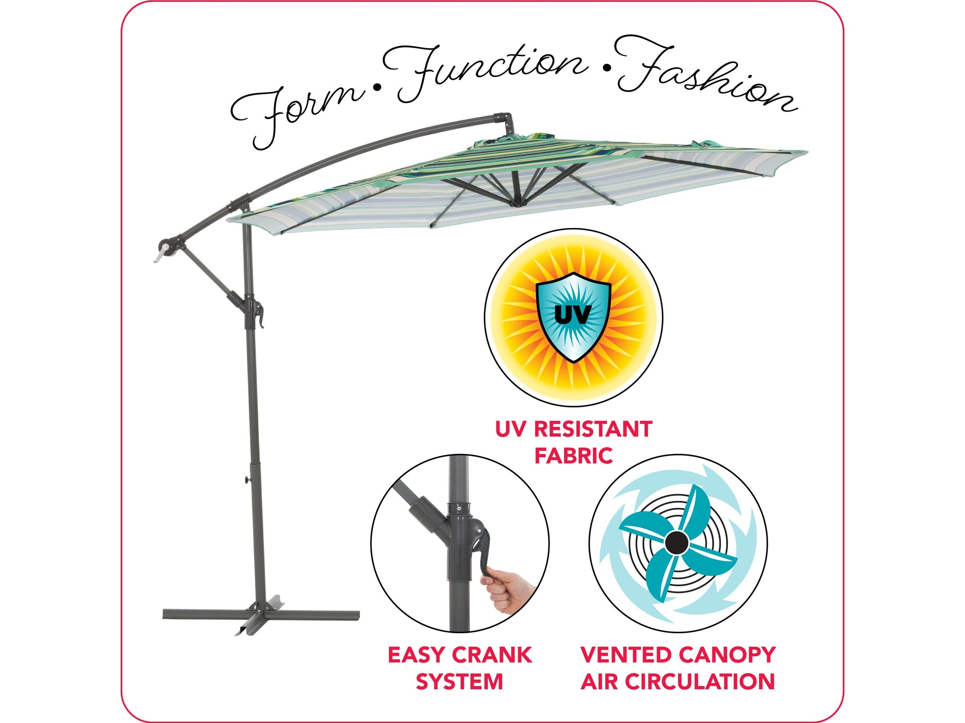 green and white offset patio umbrella 400 Series infographic CorLiving#color_green-and-white