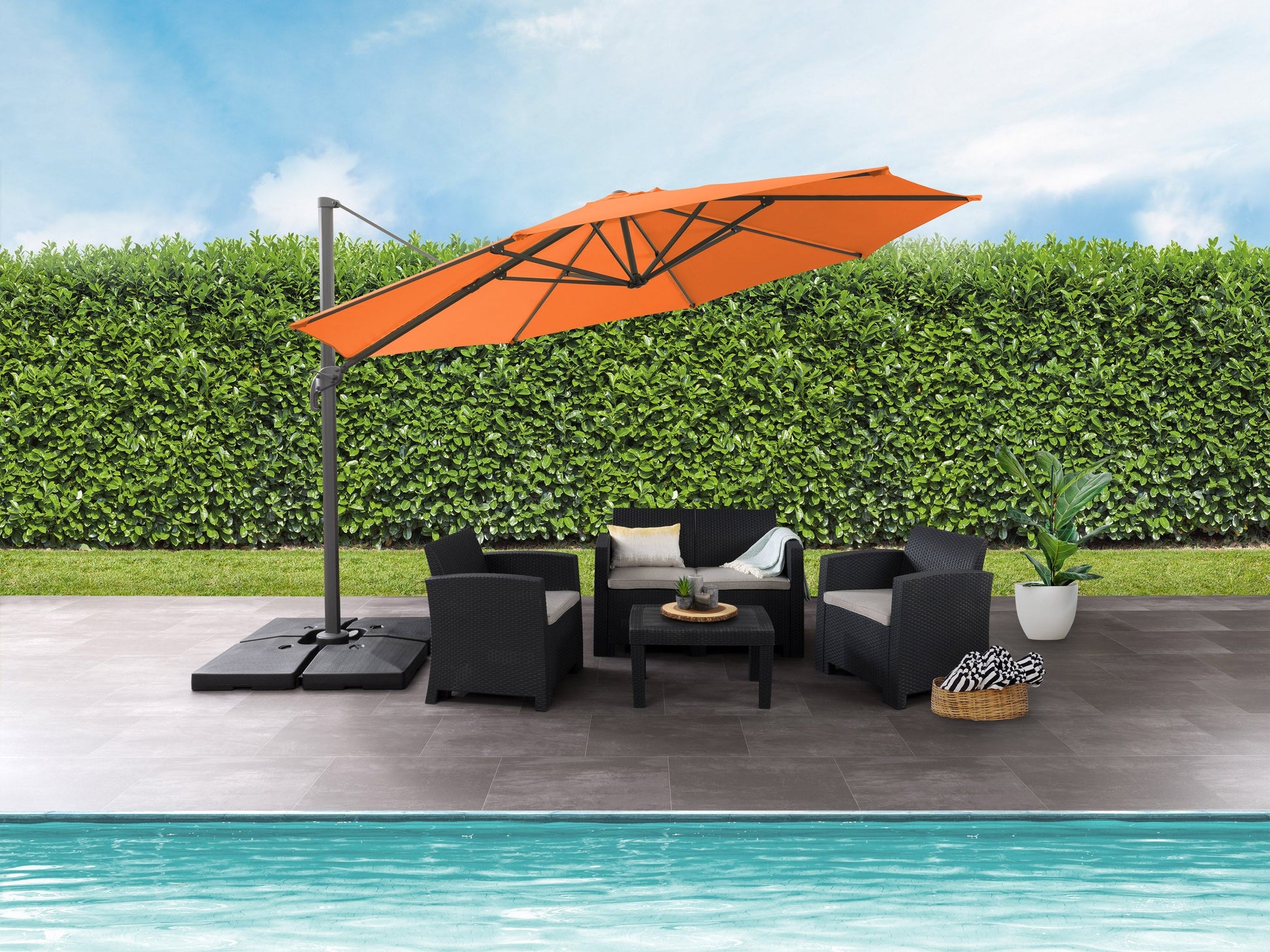 corliving deluxe offset patio umbrella Deluxe Offset Patio Umbrella