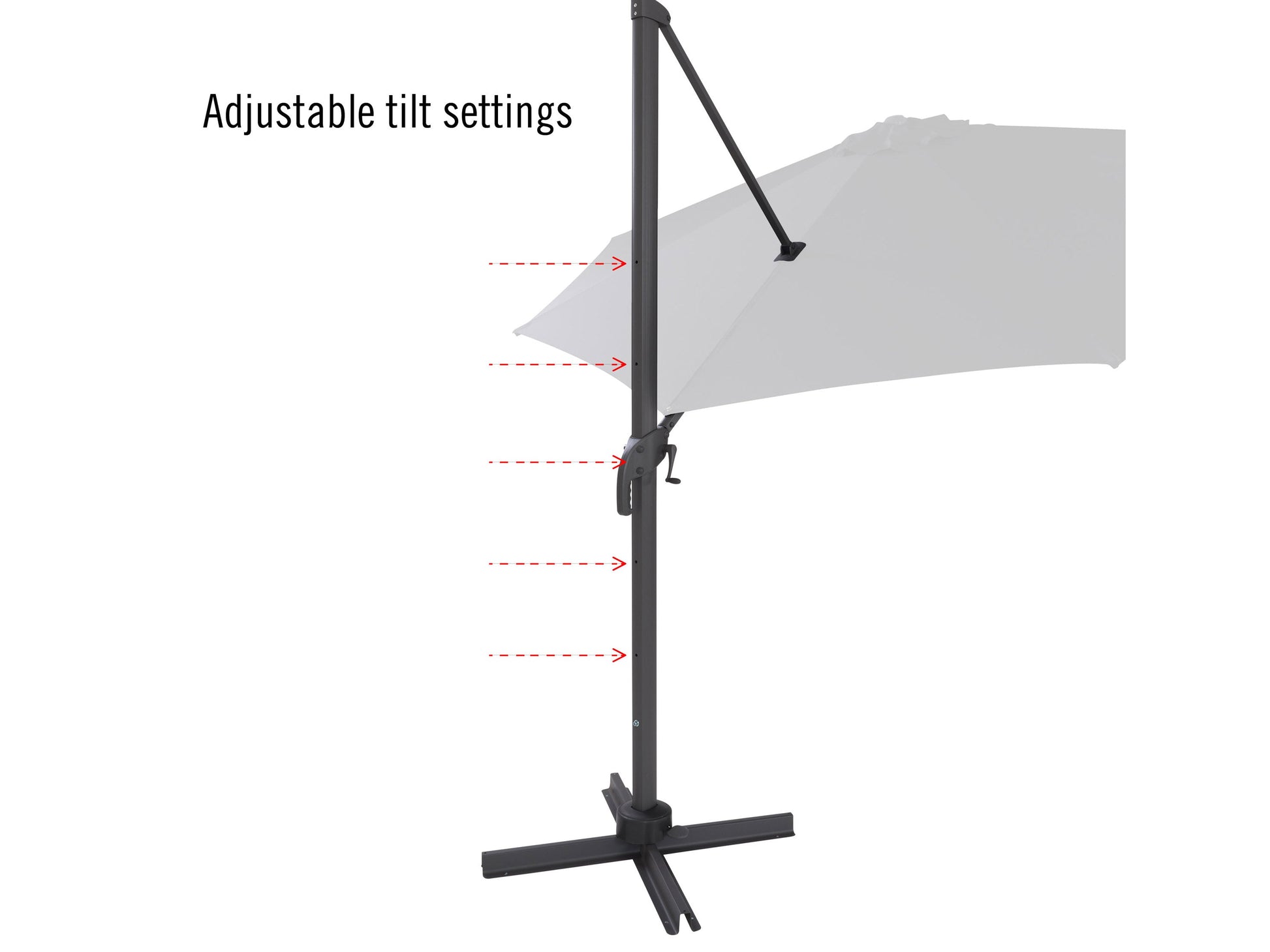 warm white deluxe offset patio umbrella 500 Series detail image CorLiving#color_warm-white