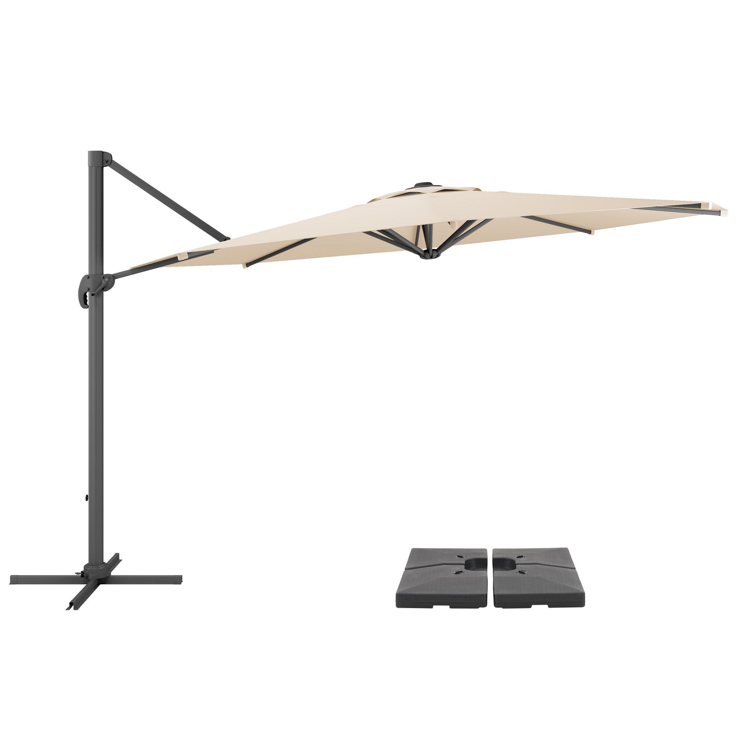 Deluxe Offset Patio Umbrella with Base