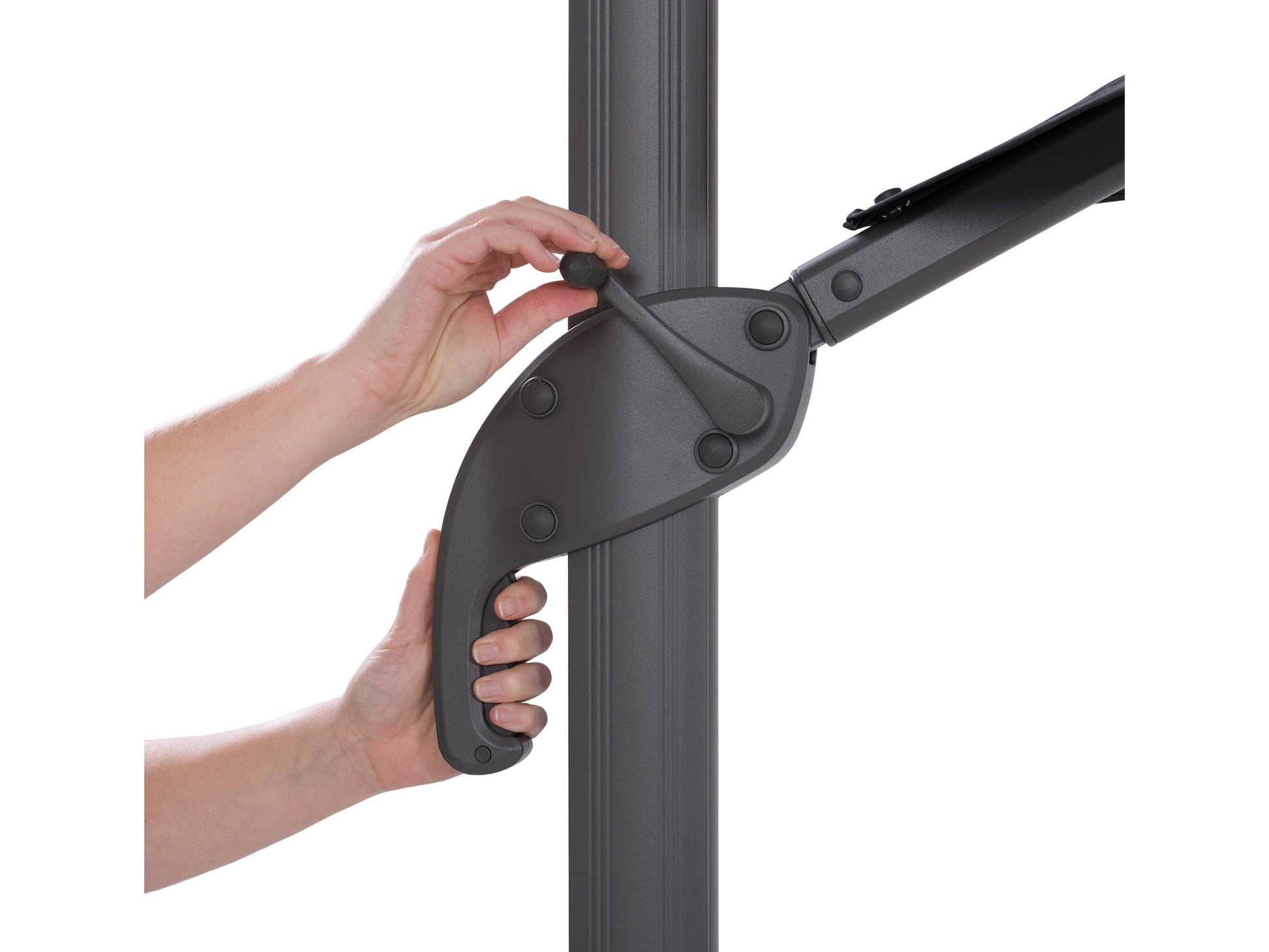 sandy grey deluxe offset patio umbrella 500 Series detail image CorLiving#color_sandy-grey