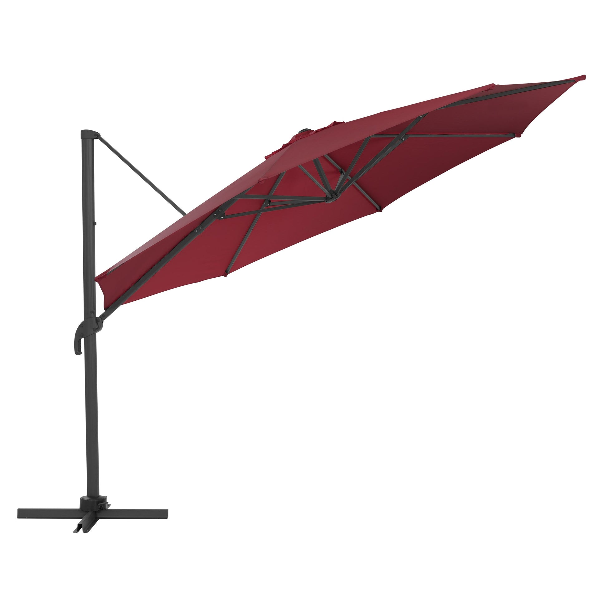 wine red deluxe offset patio umbrella with base 500 Series product image CorLiving#color_wine-red