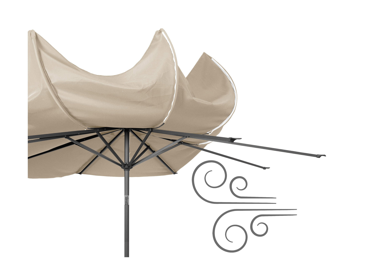 warm white large patio umbrella, tilting 700 Series product image CorLiving#color_warm-white