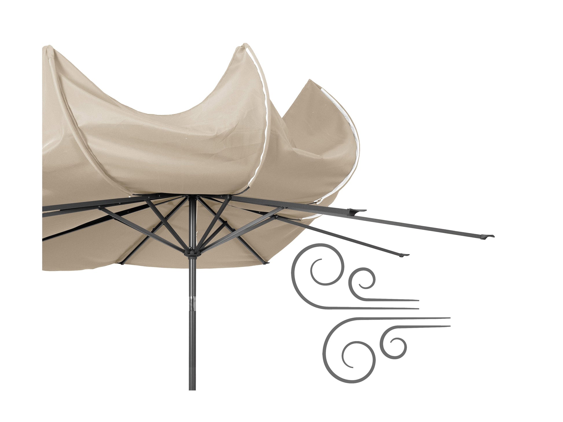 warm white large patio umbrella, tilting 700 Series product image CorLiving#color_warm-white