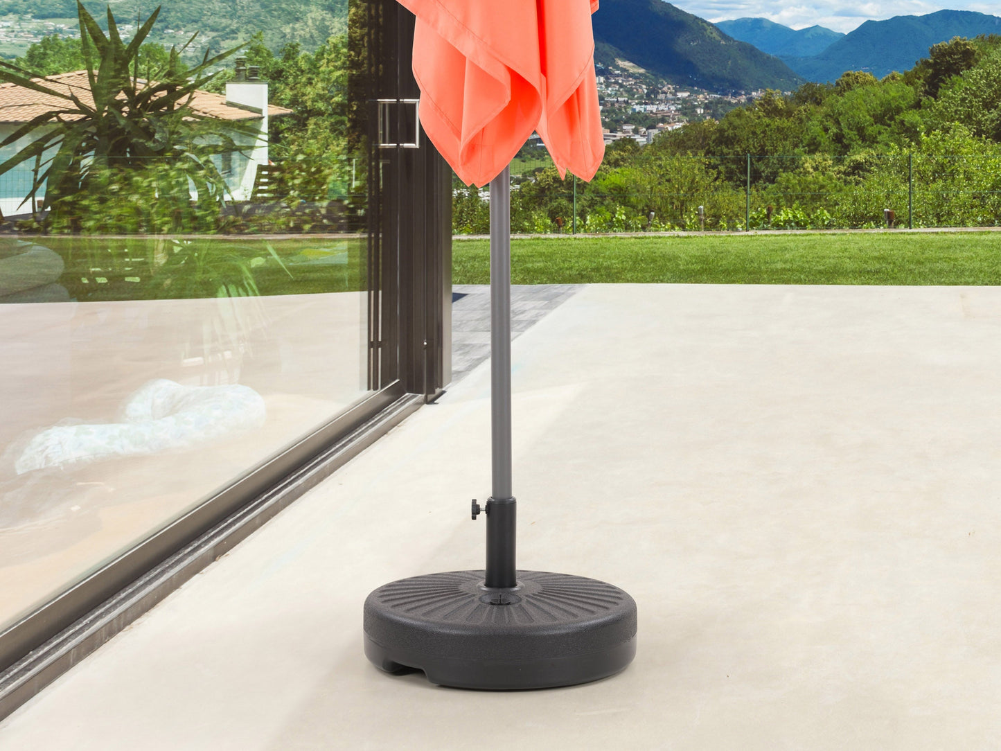  round umbrella base CorLiving lifestyle scene CorLiving