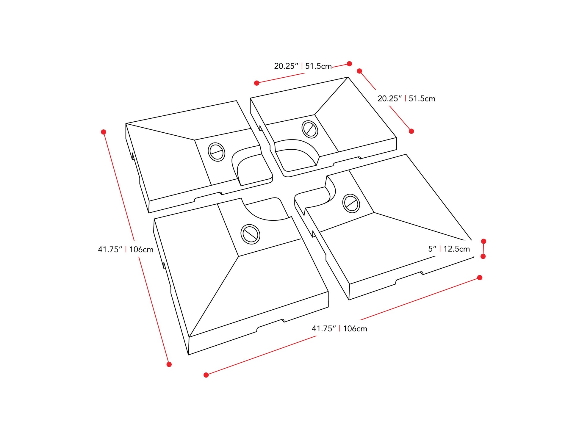  deluxe patio base for heavy and offset umbrellas CorLiving measurements diagram CorLiving