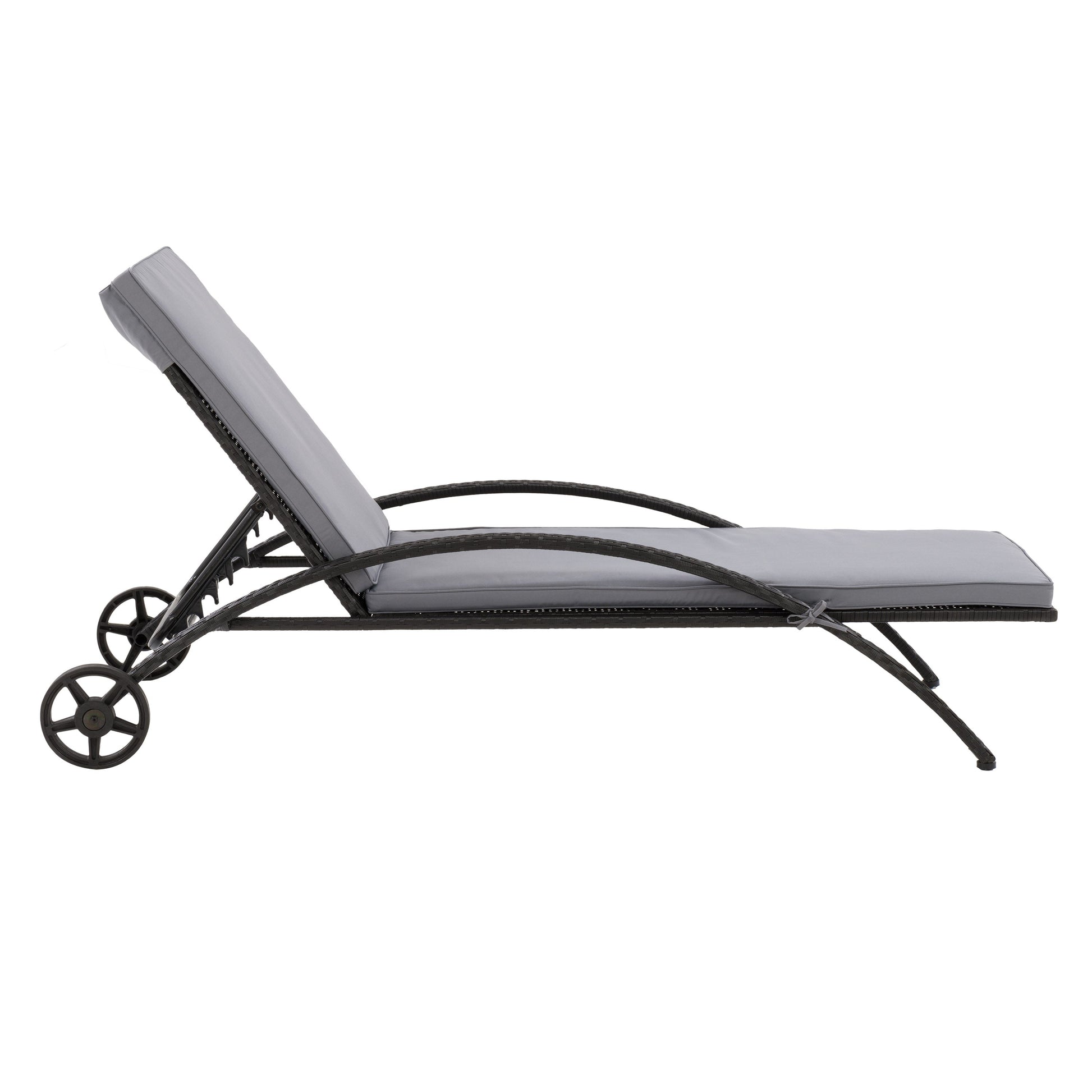 black and ash grey Outdoor Wicker Lounge Chair Parksville Collection product image by CorLiving#color_black-and-ash-grey