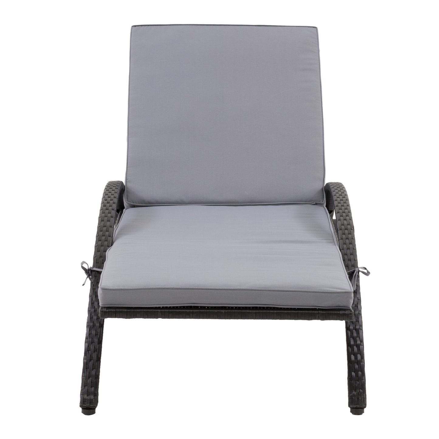 black and ash grey Outdoor Wicker Lounge Chair Parksville Collection product image by CorLiving#color_black-and-ash-grey