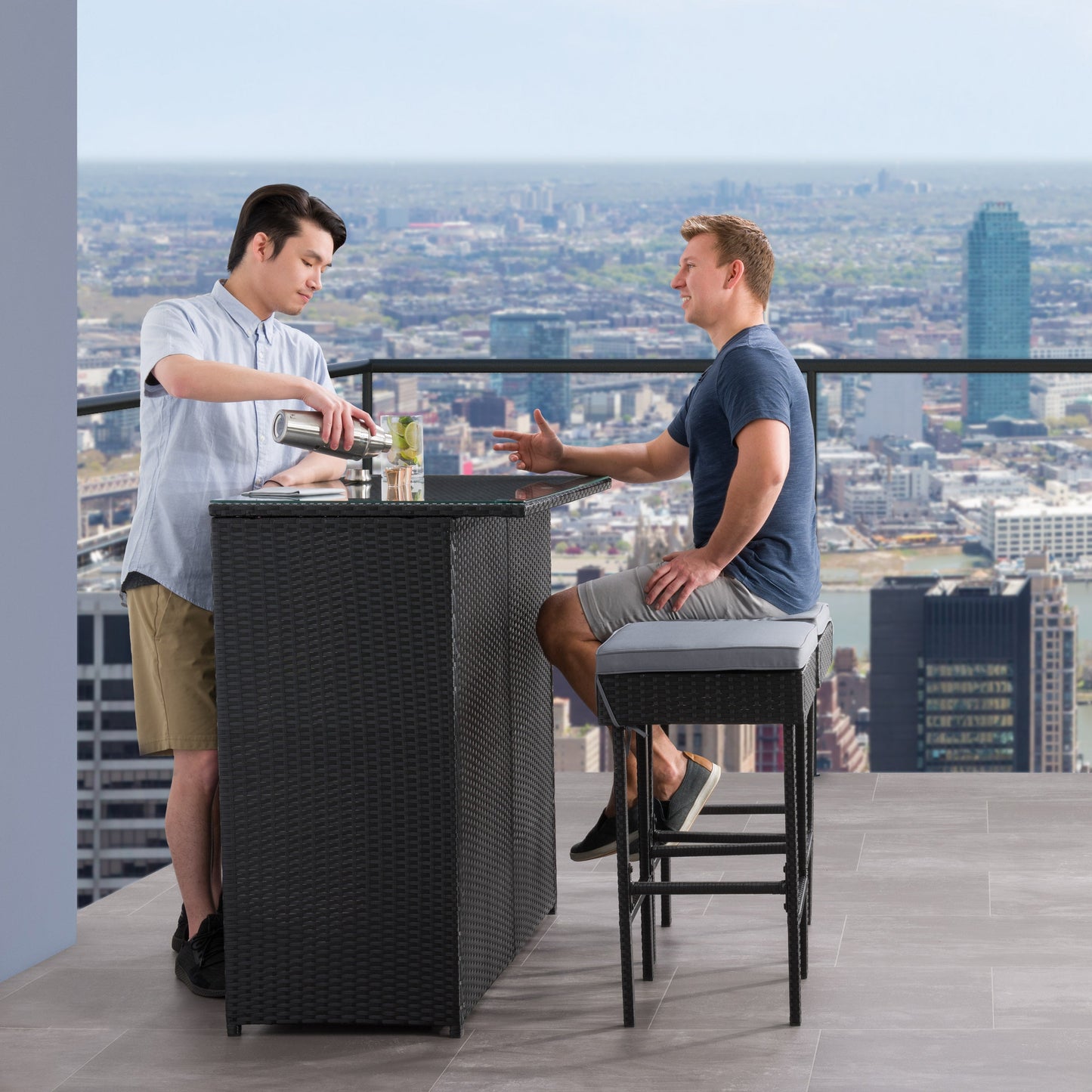 Patio Bar Set 3pc