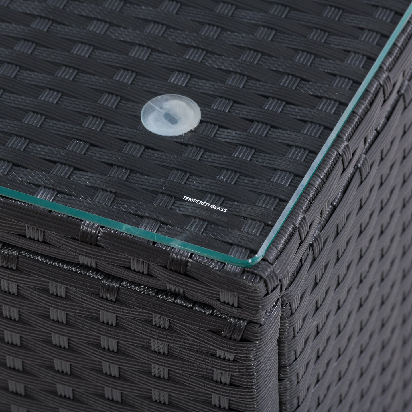 black Square Outdoor Coffee Table Parksville Collection detail image by CorLiving#color_black