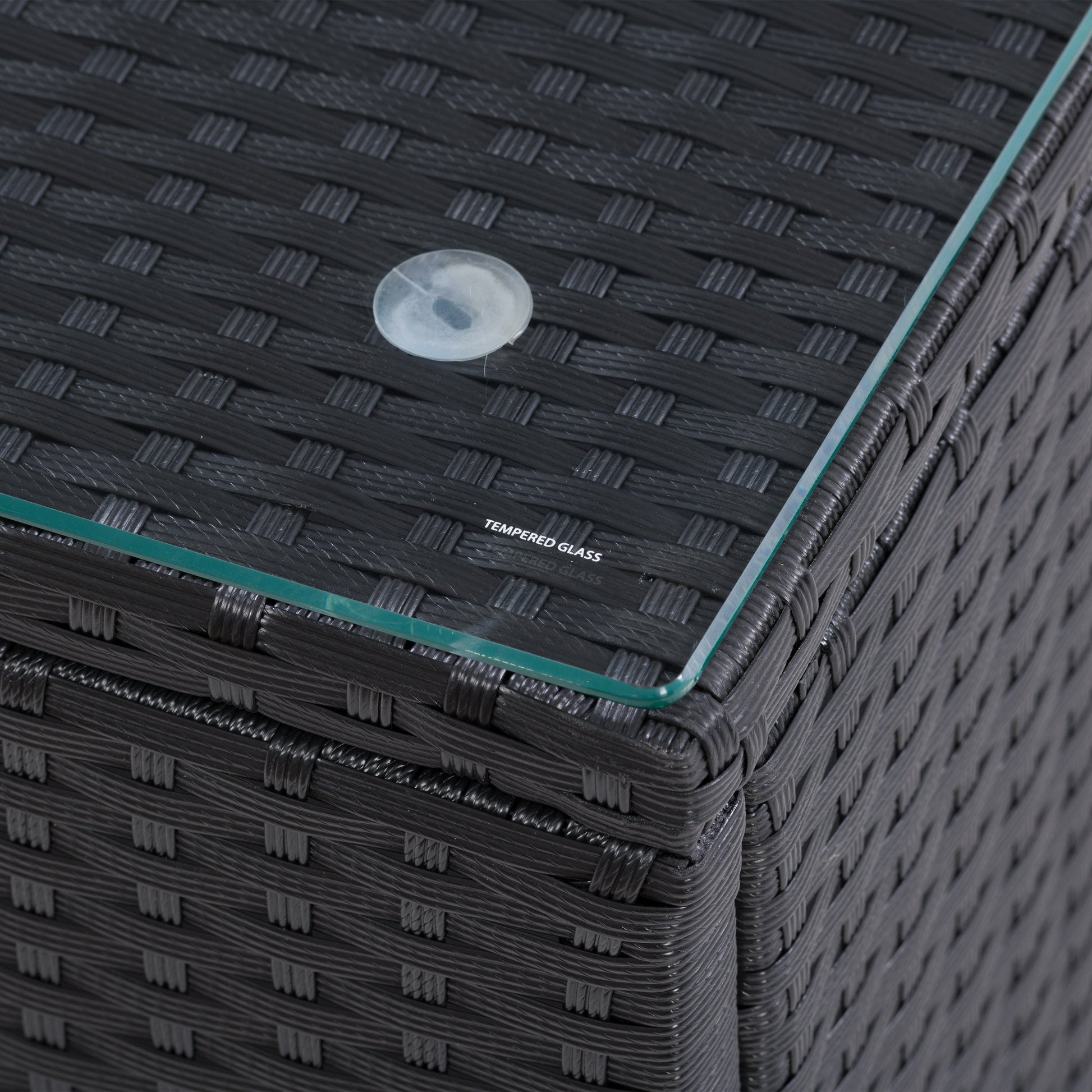 black Square Outdoor Coffee Table Parksville Collection detail image by CorLiving#color_black