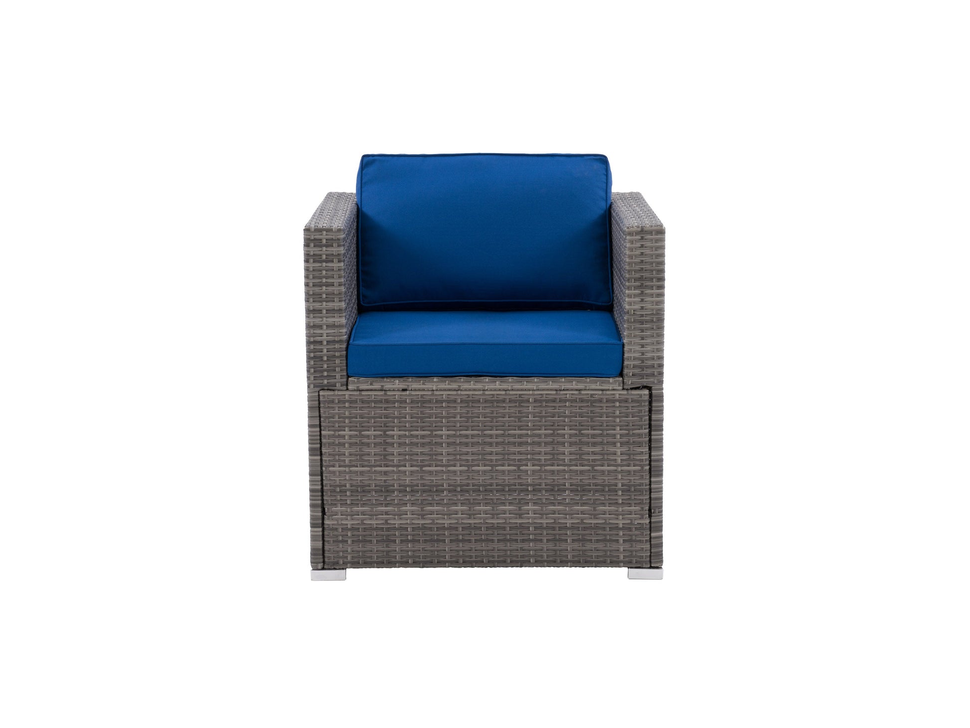 blended grey and oxford blue Wicker Armchair Parksville Collection product image by CorLiving#color_blended-grey-and-oxford-blue