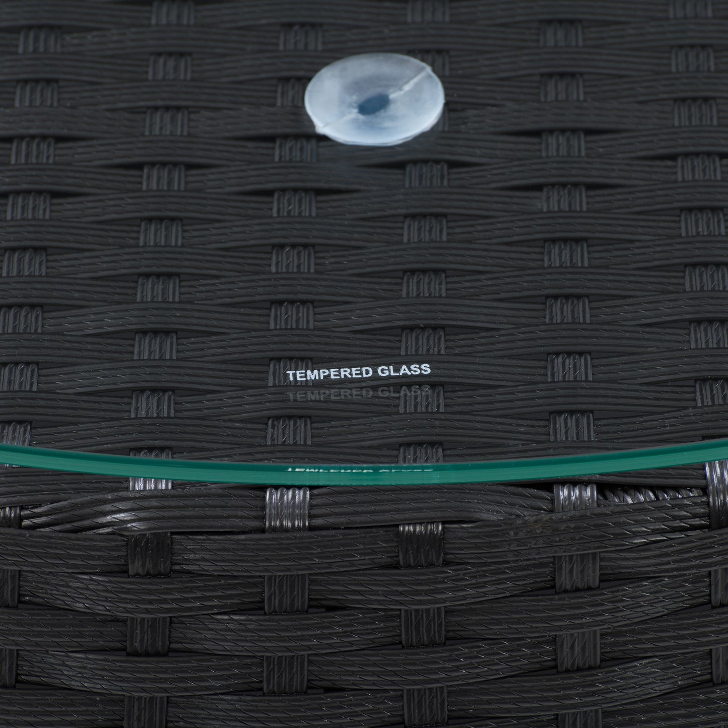black weave Round Wicker Coffee Table Parksville Collection detail image by CorLiving#color_textured-black-weave