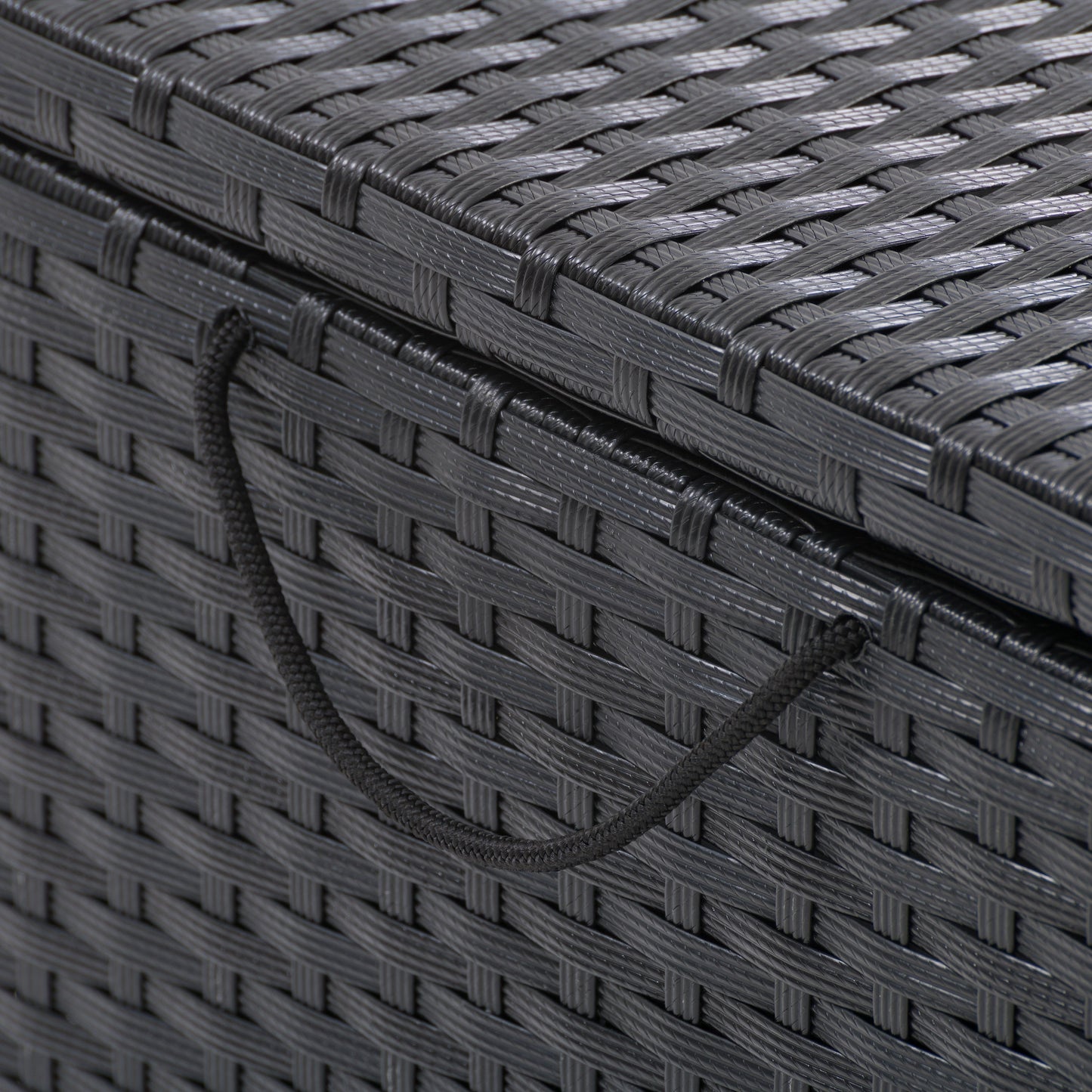 black weave Outdoor Cooler Table Parksville Collection detail image by CorLiving#color_textured-black-weave